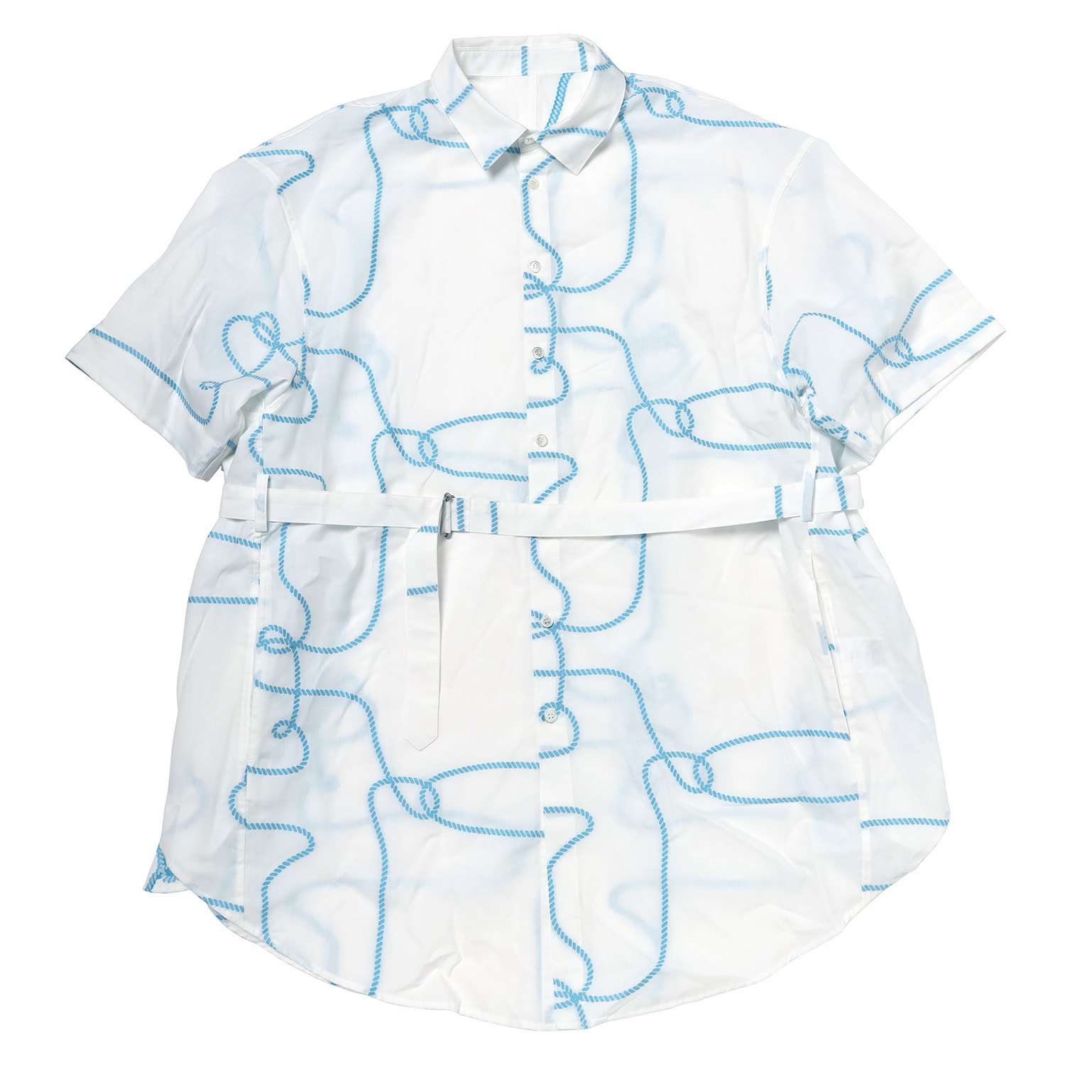 円環 rope jacquard half sleeve shirt by 01u10 (WHITE(REI))