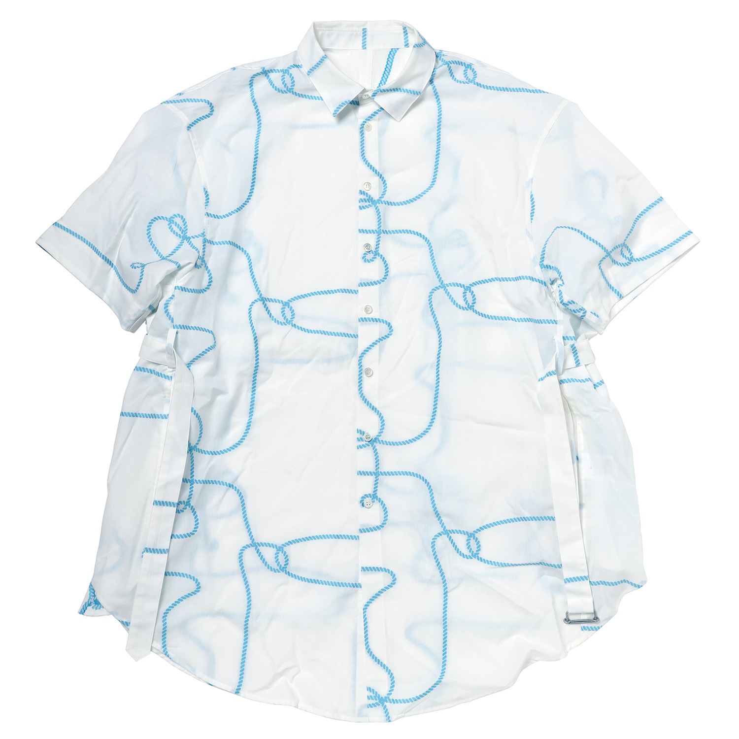 円環 rope jacquard half sleeve shirt by 01u10 (WHITE(REI))