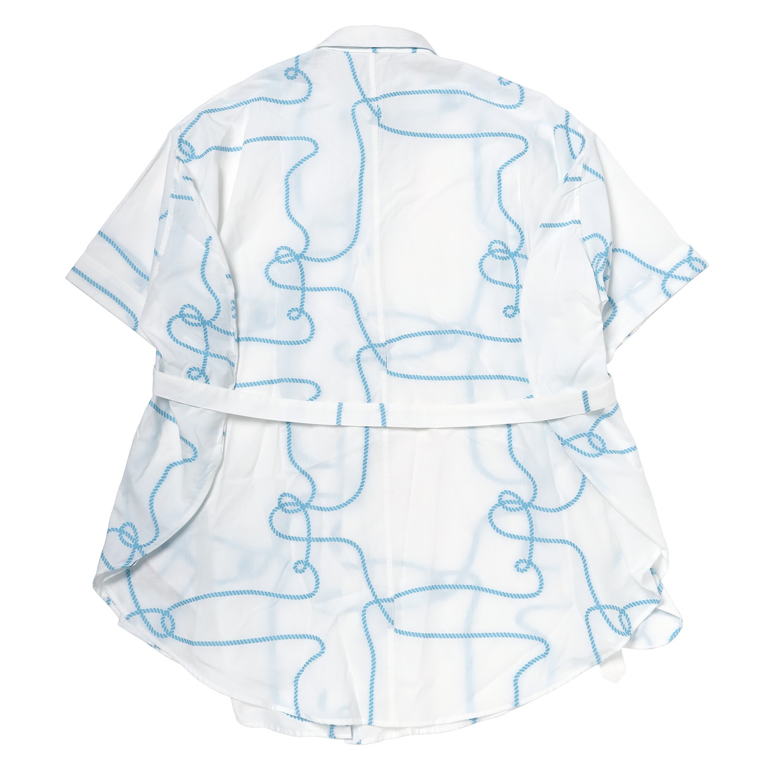 円環 rope jacquard half sleeve shirt by 01u10 (WHITE(REI))