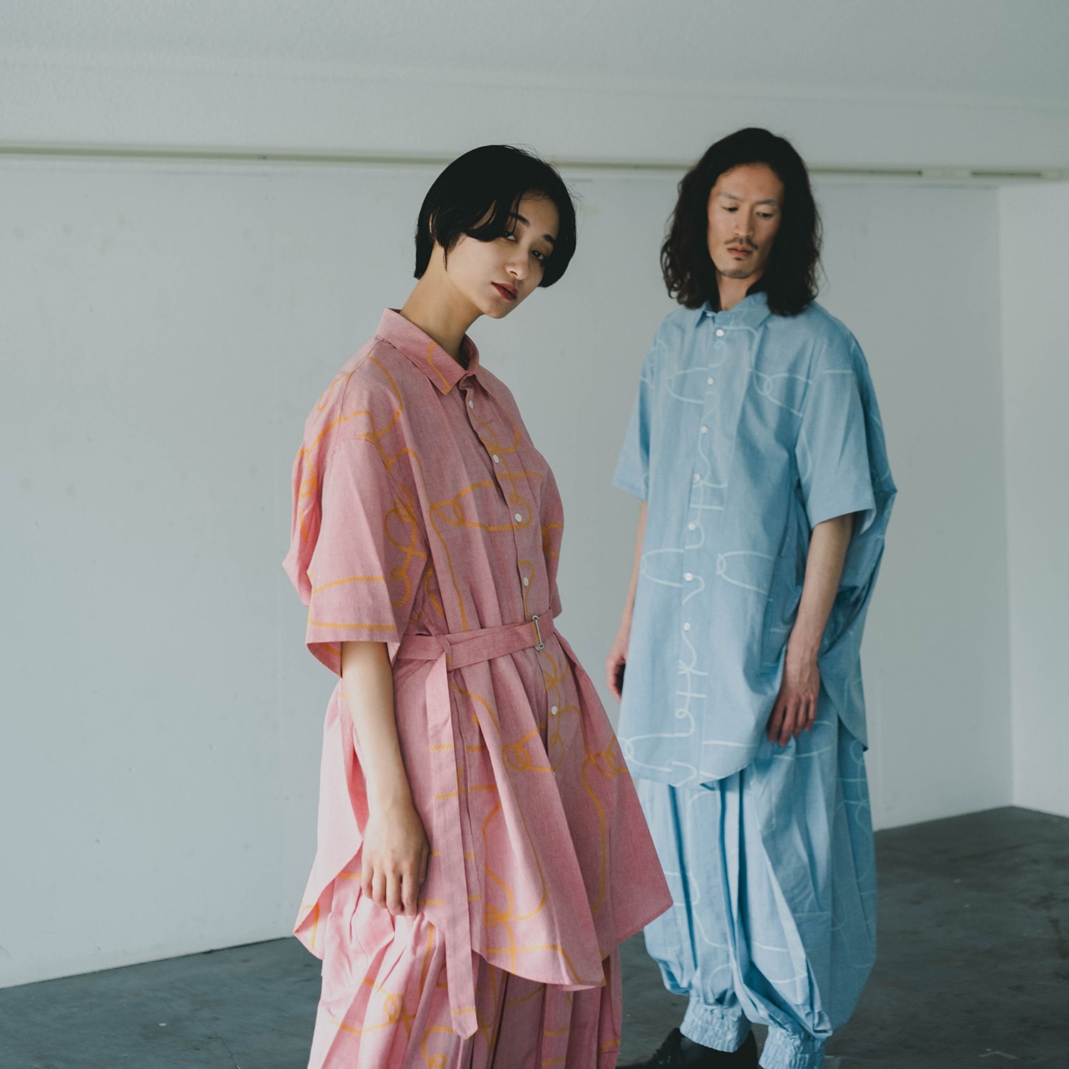 円環 rope jacquard half sleeve shirt by 01u10 (WHITE(REI))