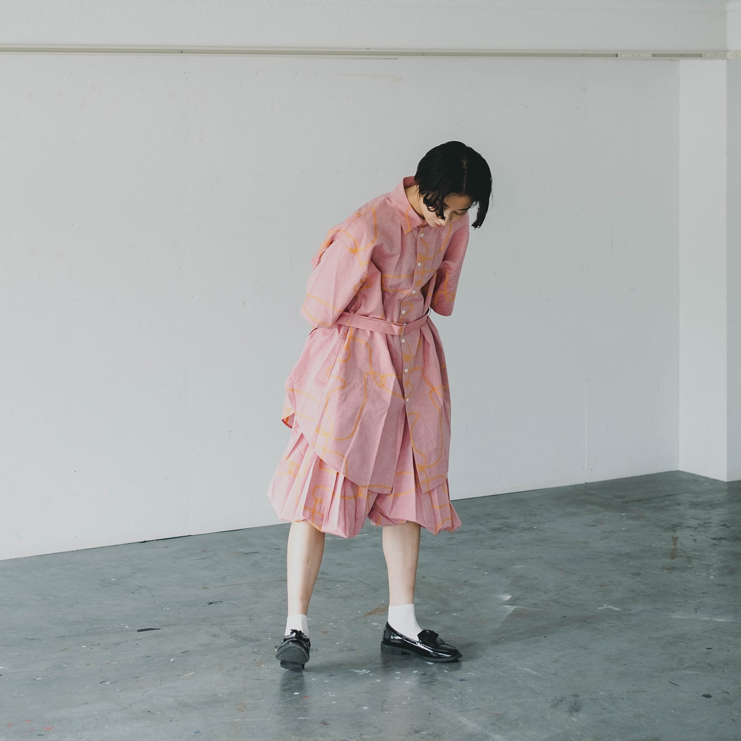 円環 rope jacquard half sleeve shirt by 01u10 (WHITE(REI))