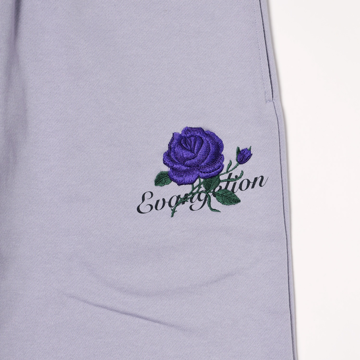EVA-01 Flower Embroidery Sweat Pants (LAVENDER)