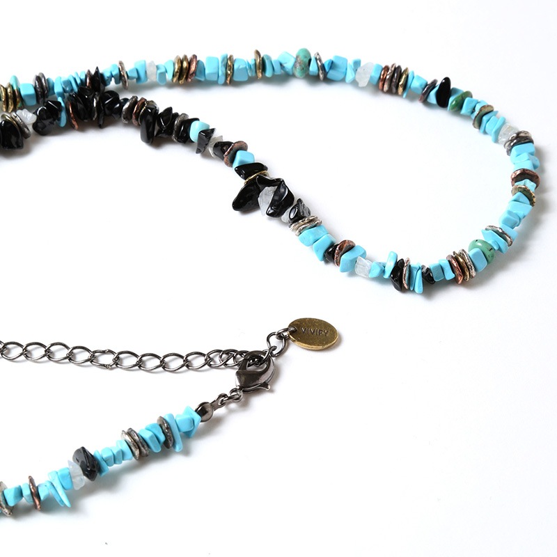 Pebble ＆ Metal Chip's Beads Cord (VIVIFY) (ターコイズブルー（アヤナミレイ(仮称)）)