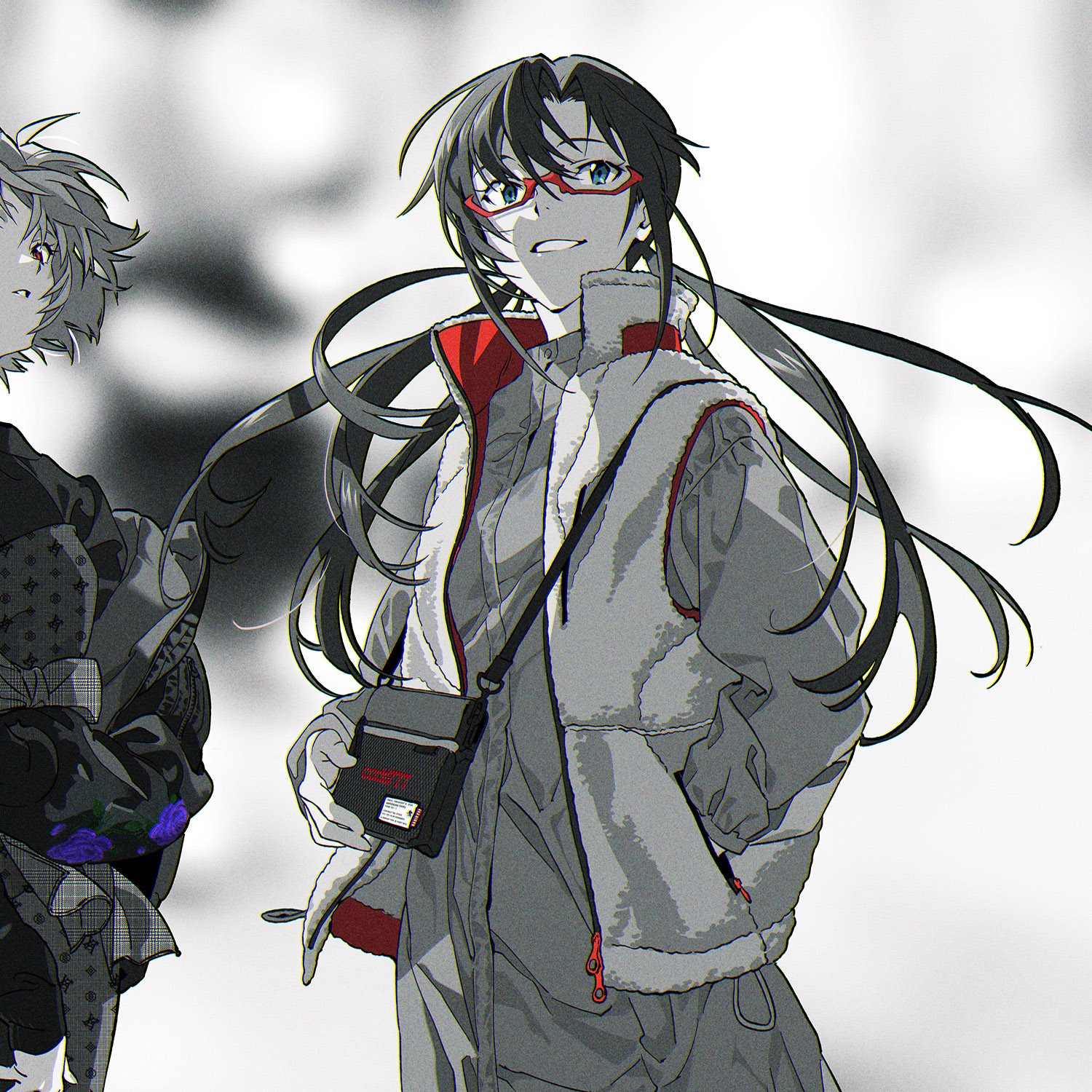 EVANGELION BOA VEST (WHITE×BEIGE(EVA-02))