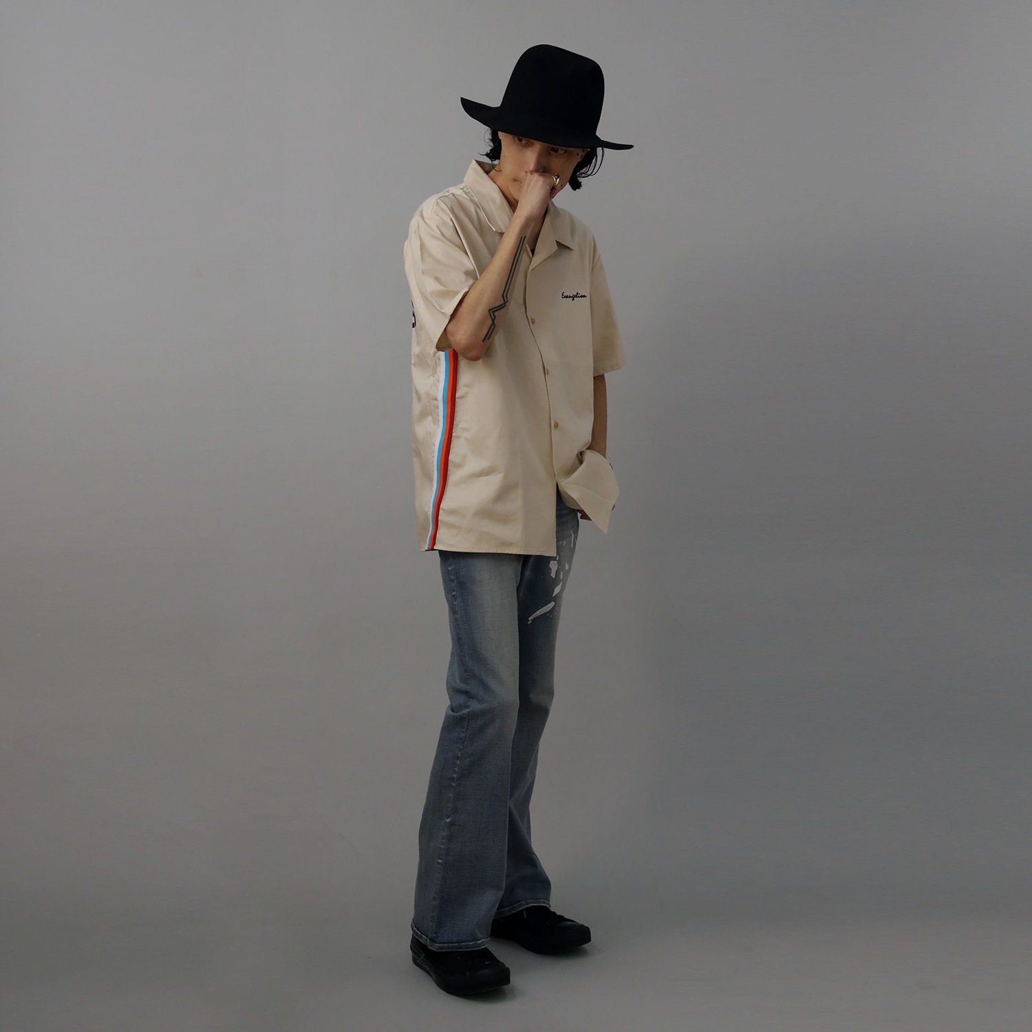 Rebuild of Evangelion SHORT SLEEVE WORK SHIRT (BLACK)