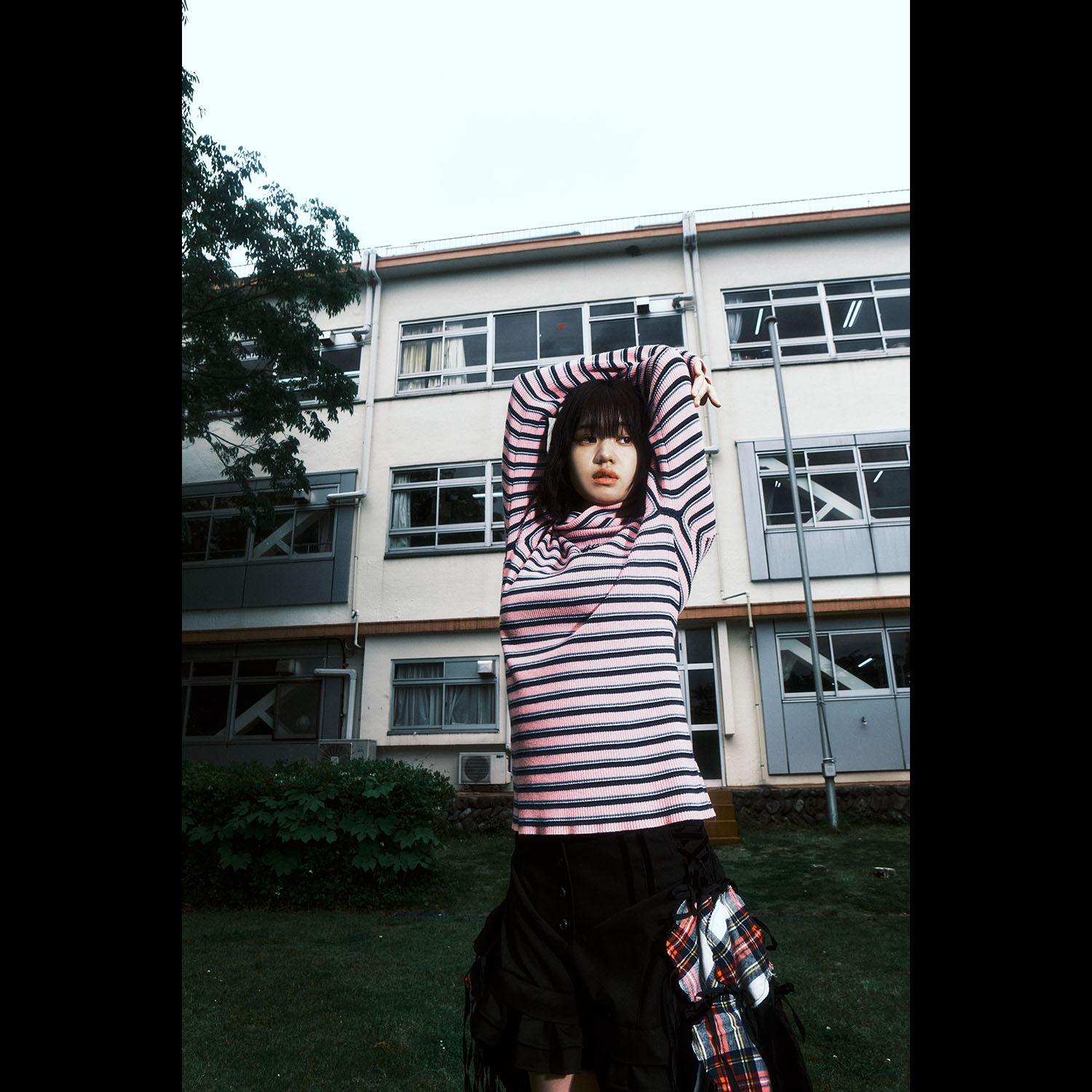 Multi Border EVA Knit by naokitomizuka（PINK(08)）