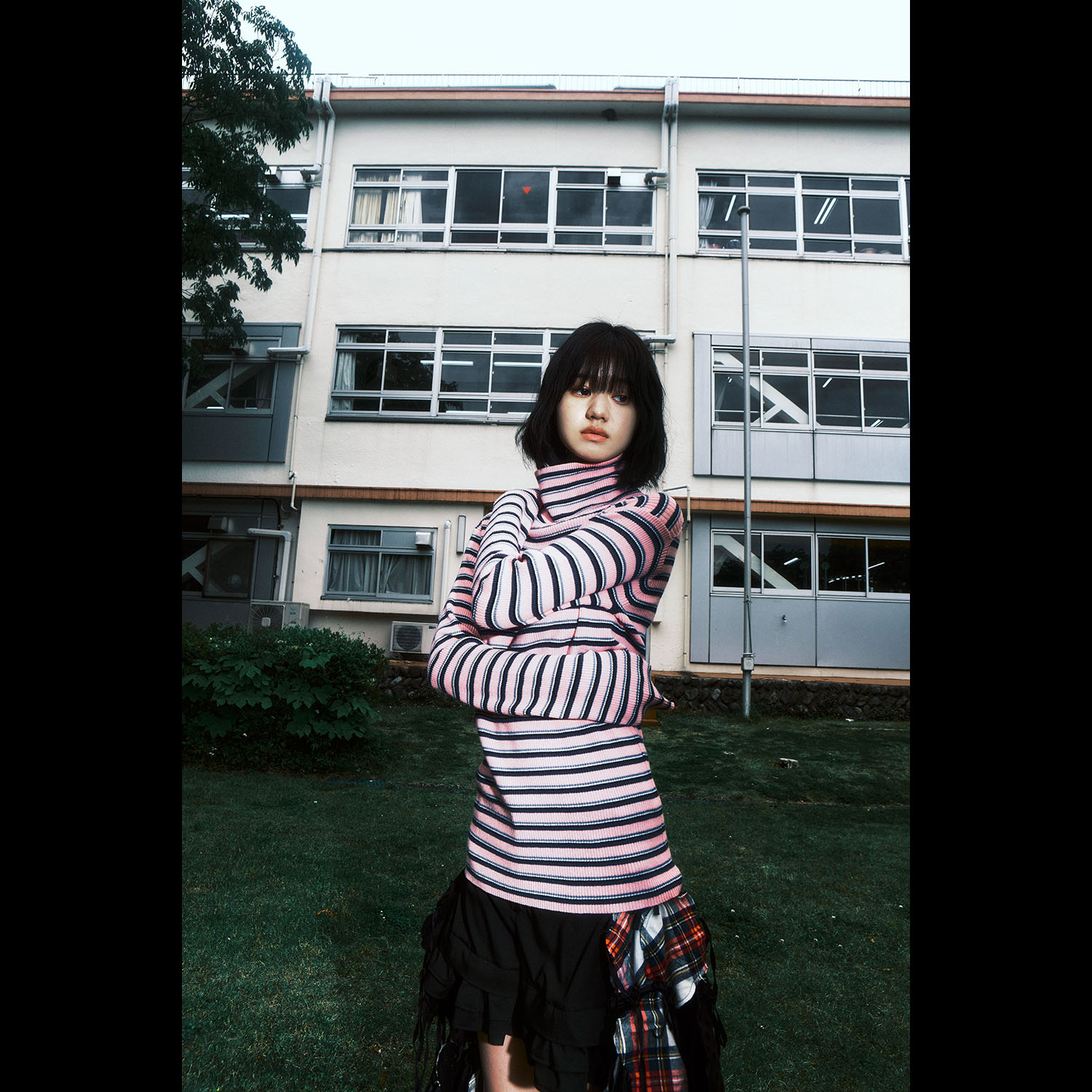 Multi Border EVA Knit by naokitomizuka（PINK(08)）