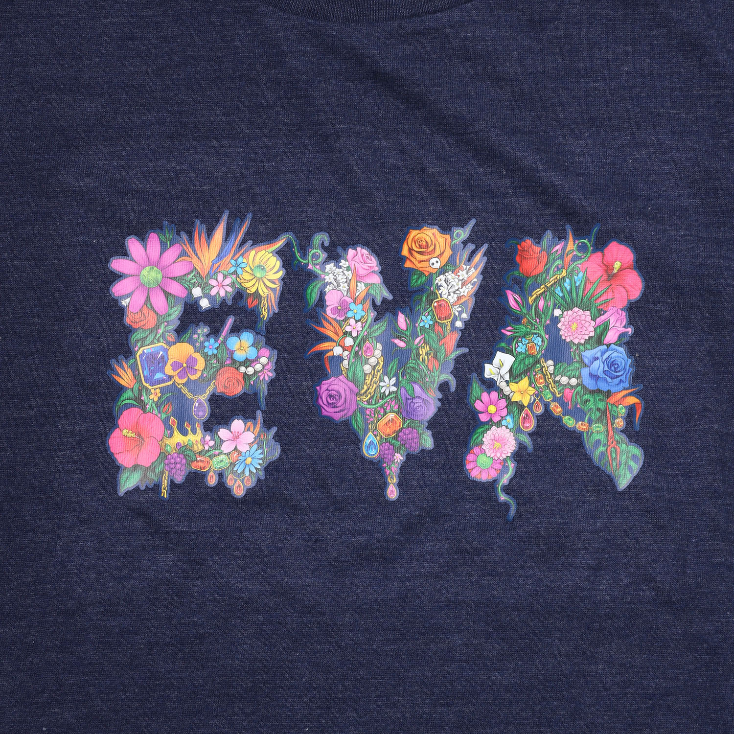 EVA Jewel & Flower T-Shirt (NAVY)