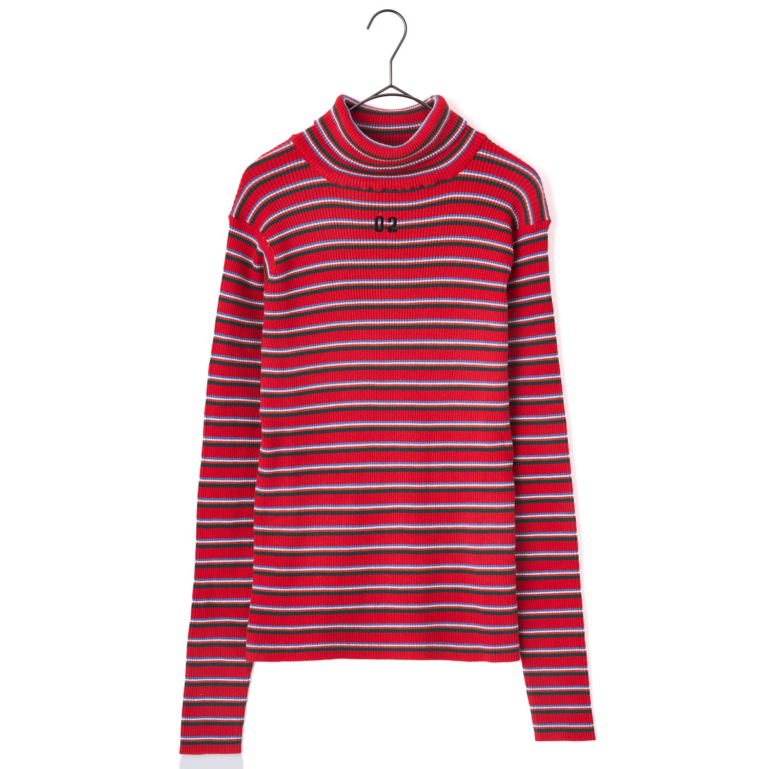 Multi Border EVA Knit by naokitomizuka（RED(02)）