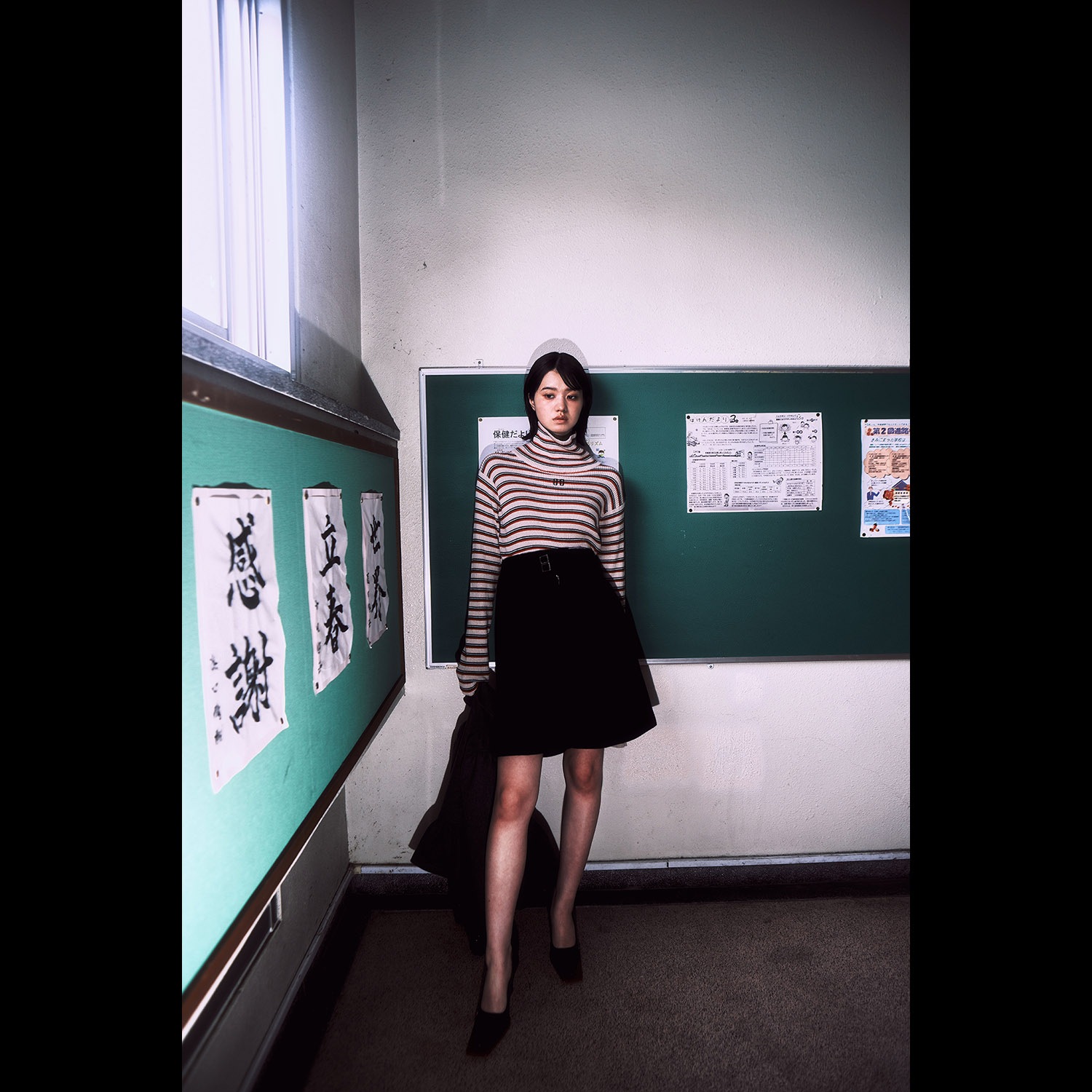 Multi Border EVA Knit by naokitomizuka（GRAY(00)）