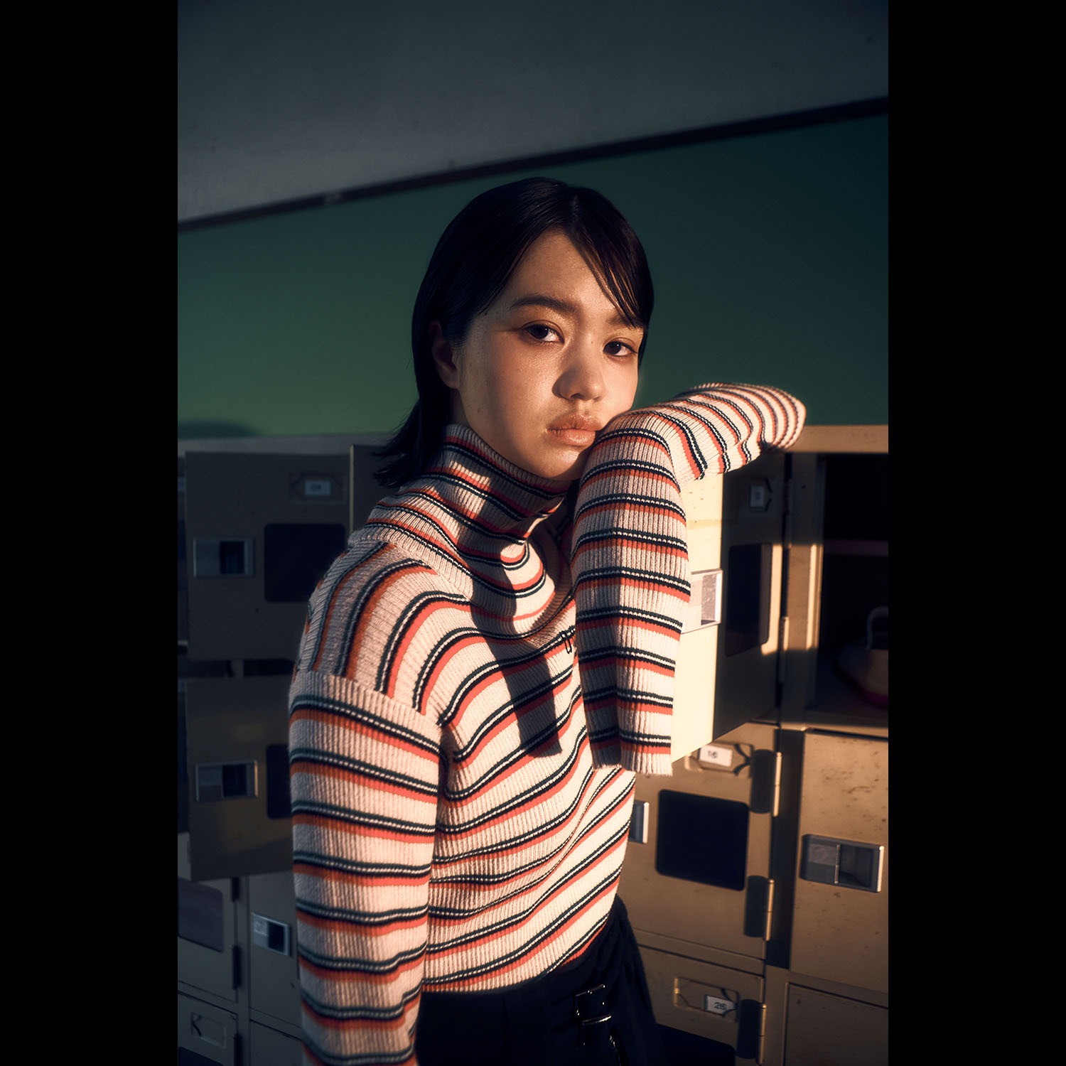 Multi Border EVA Knit by naokitomizuka（GRAY(00)）