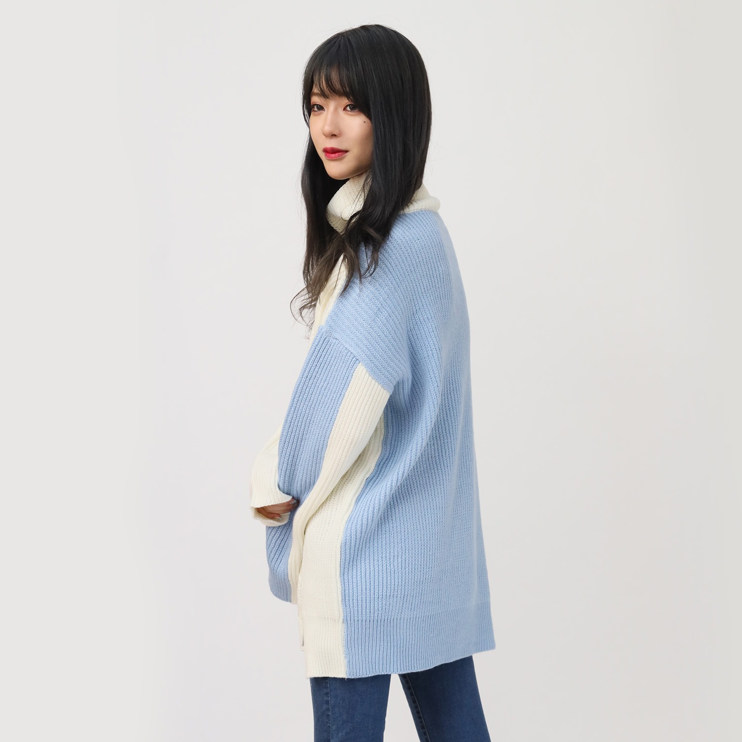 EVANGELION Panel Turtleneck Knit (WHITE(REI))