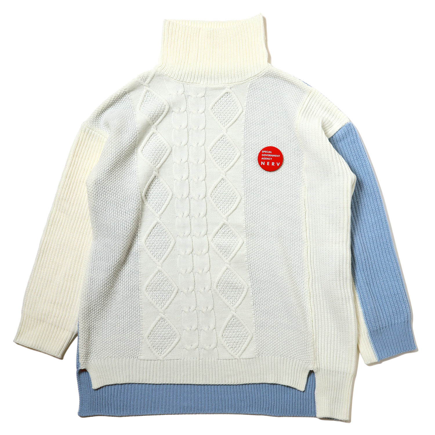 EVANGELION Panel Turtleneck Knit (WHITE(REI))