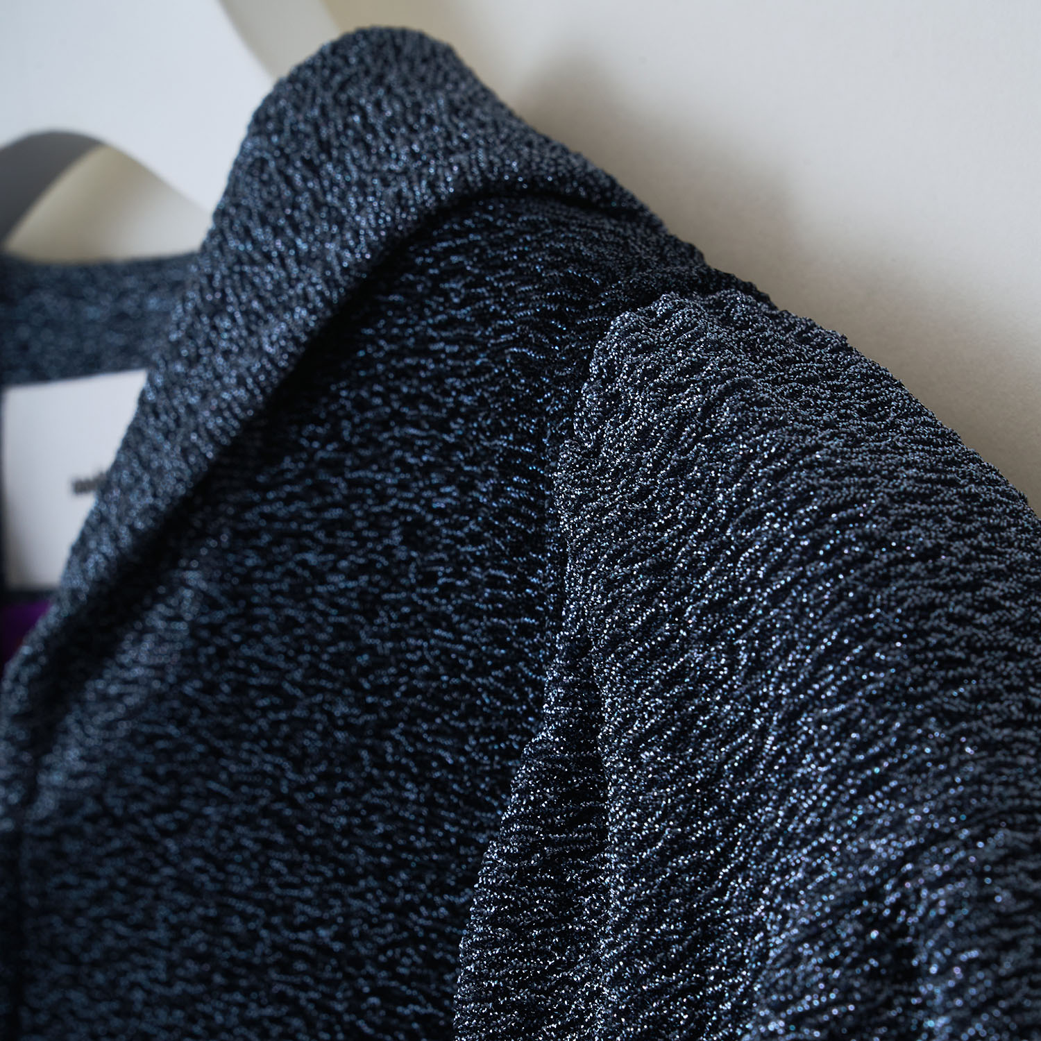 Half Zip Shiny Blouse by naokitomizuka（NAVY）