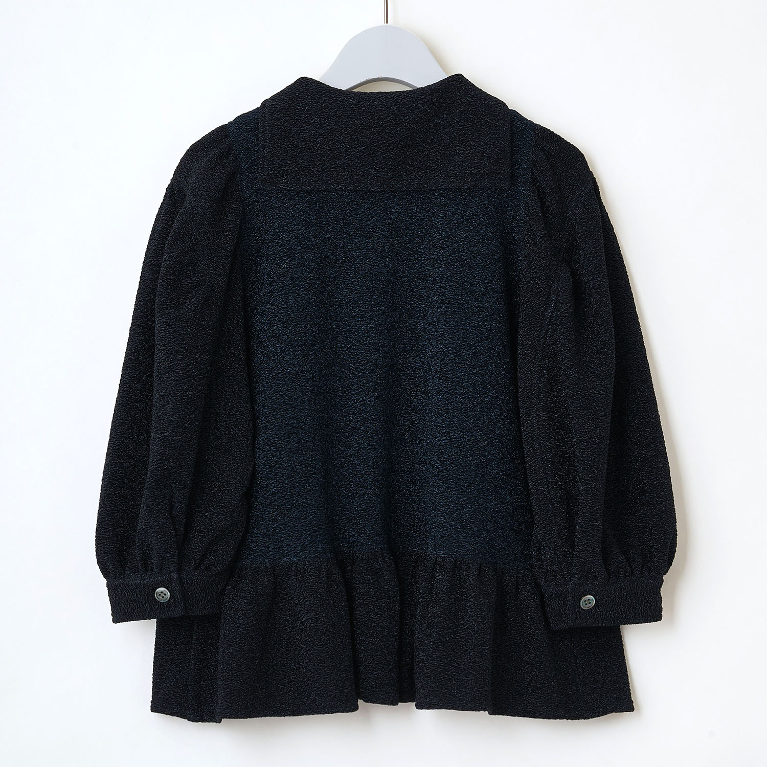 Half Zip Shiny Blouse by naokitomizuka（BLACK）