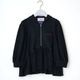Half Zip Shiny Blouse by naokitomizuka（BLACK）
