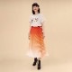 The Beach Gradation Pleated Skirt (ORANGE)