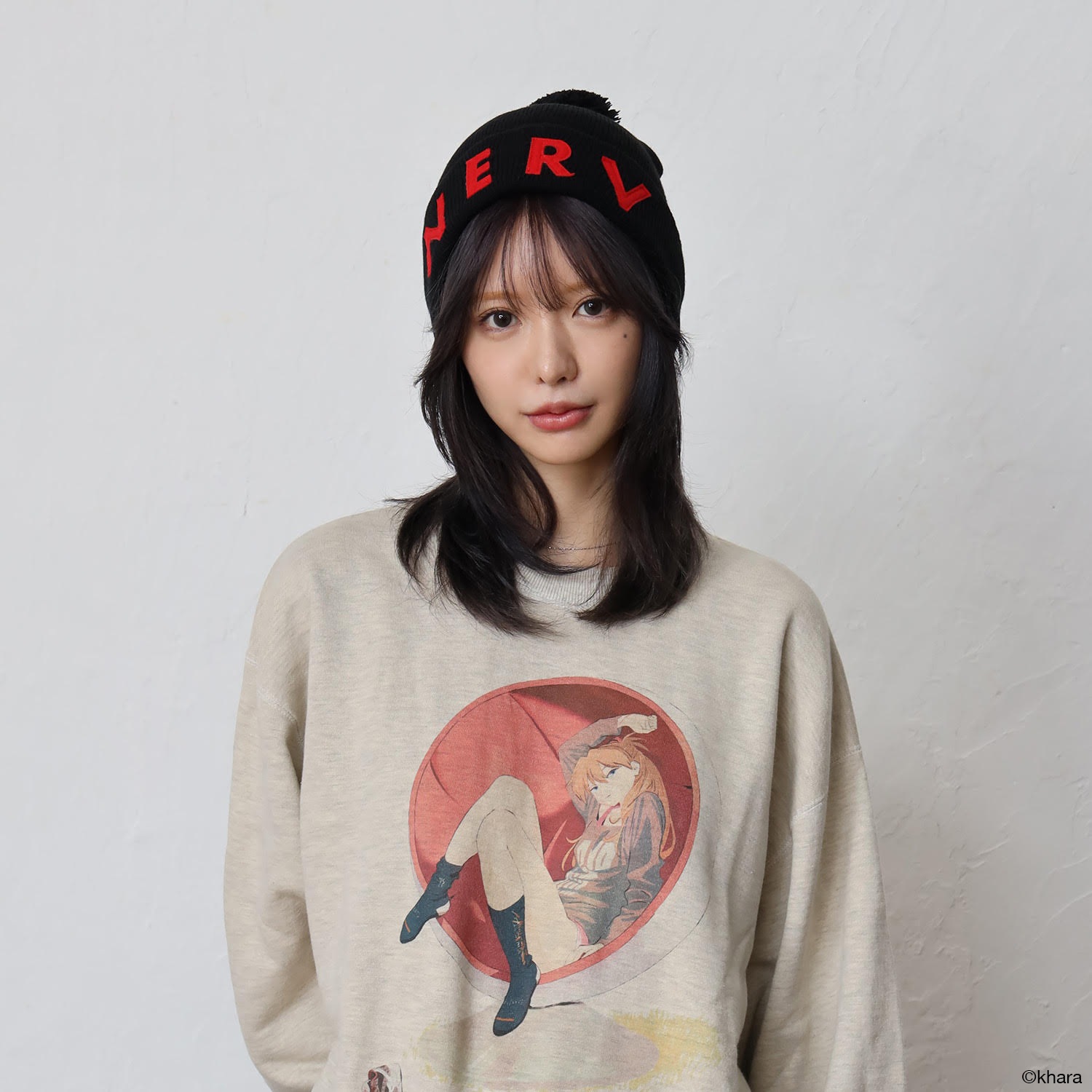 NERV BONBON KNIT CAP（BLACK×RED）