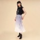 The Beach Gradation Pleated Skirt (GRAY)