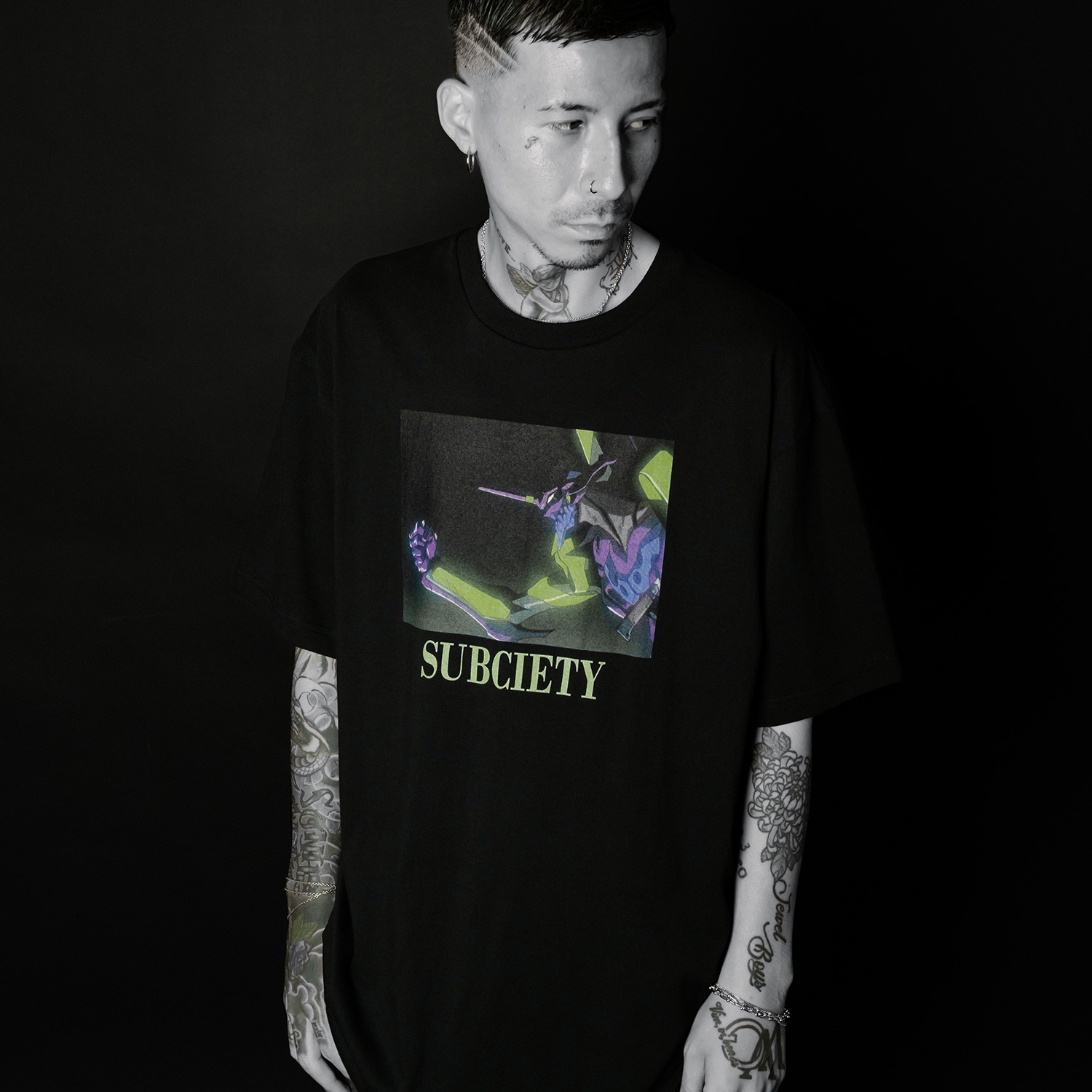 DISC10 （EVA-01 TEST TYPE & KAWORU）TEE by Subciety（BLACK）