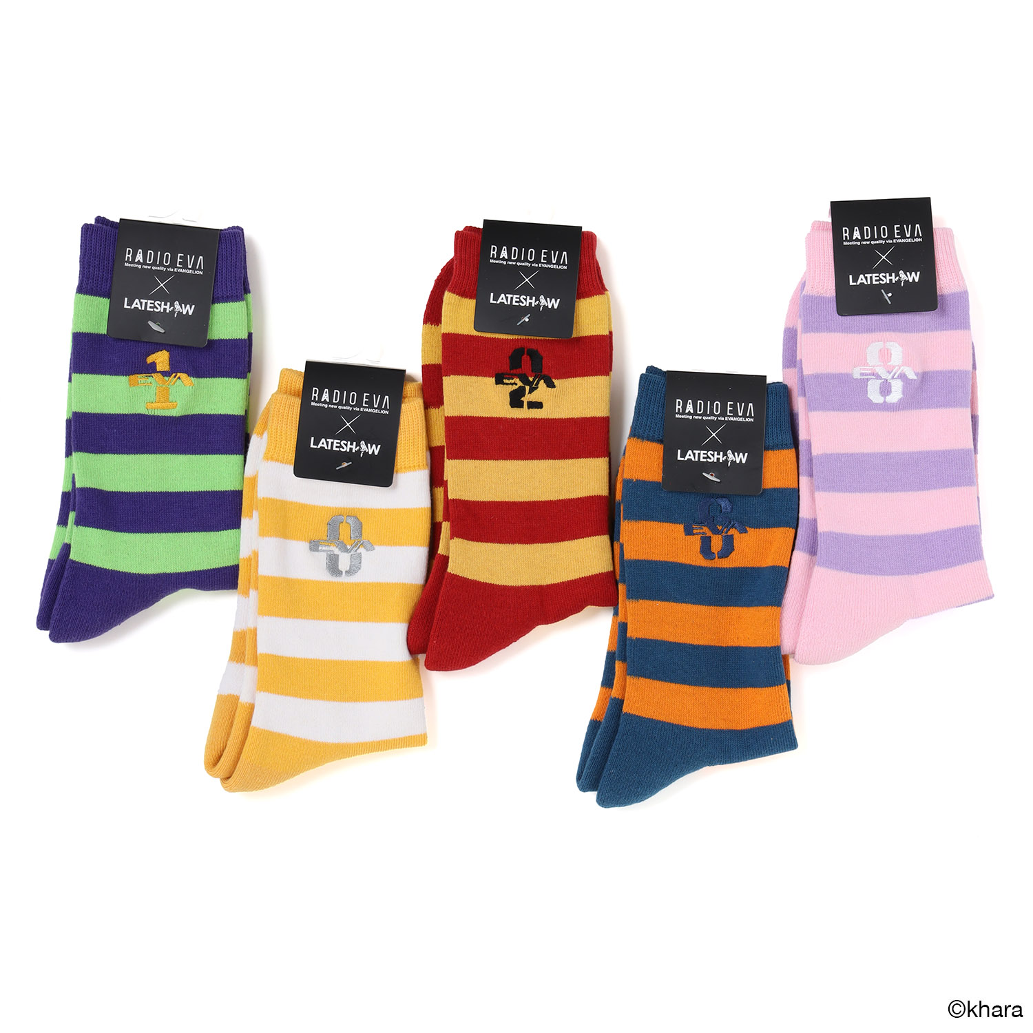 EVANGELION Border Socks by LATESHOW（PINK）