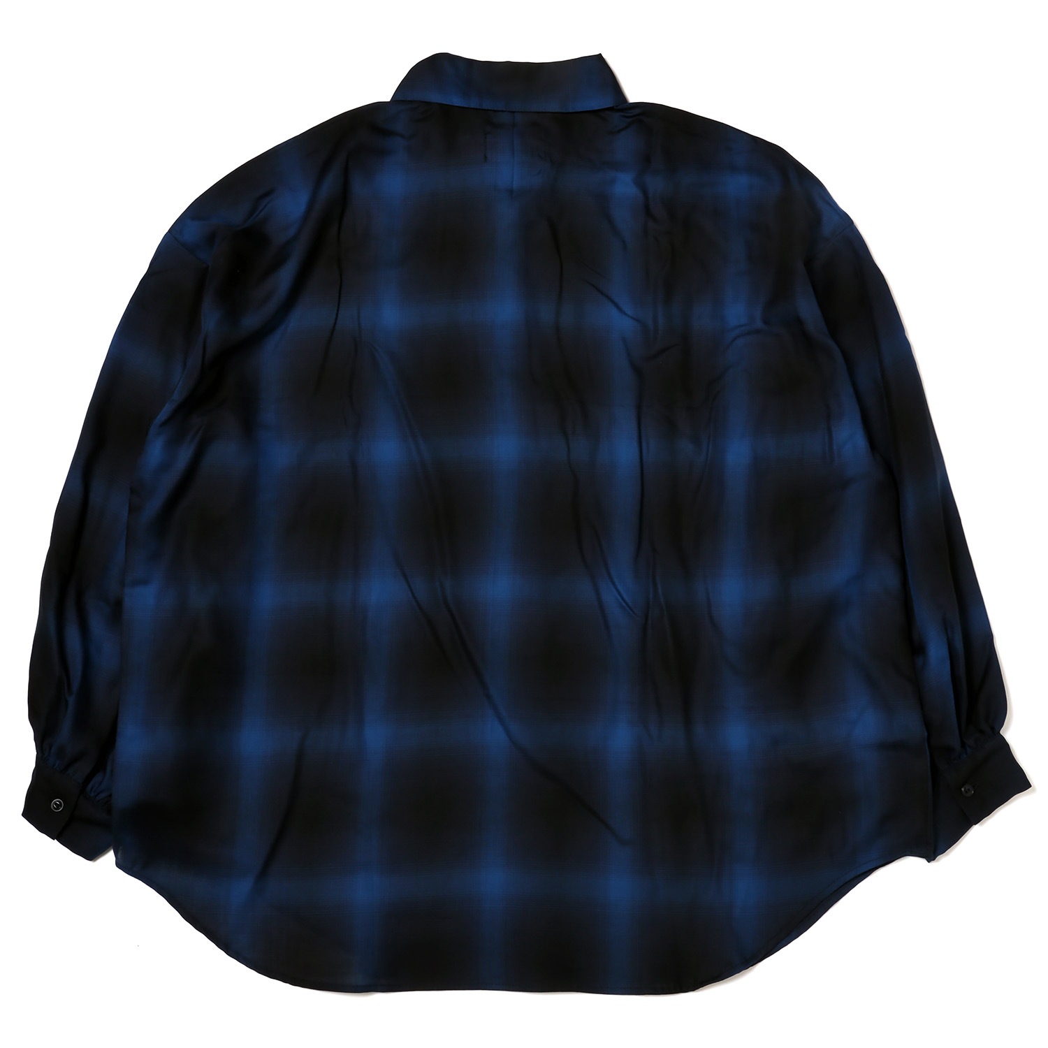 EVANGELION OMBRE CHECKED SHEER SHIRTS (BLUE)