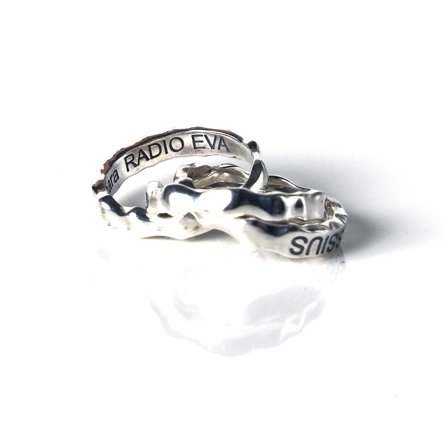 EVANGELION Crashed Concrete Triple Ring (VIVIFY) (Silver)