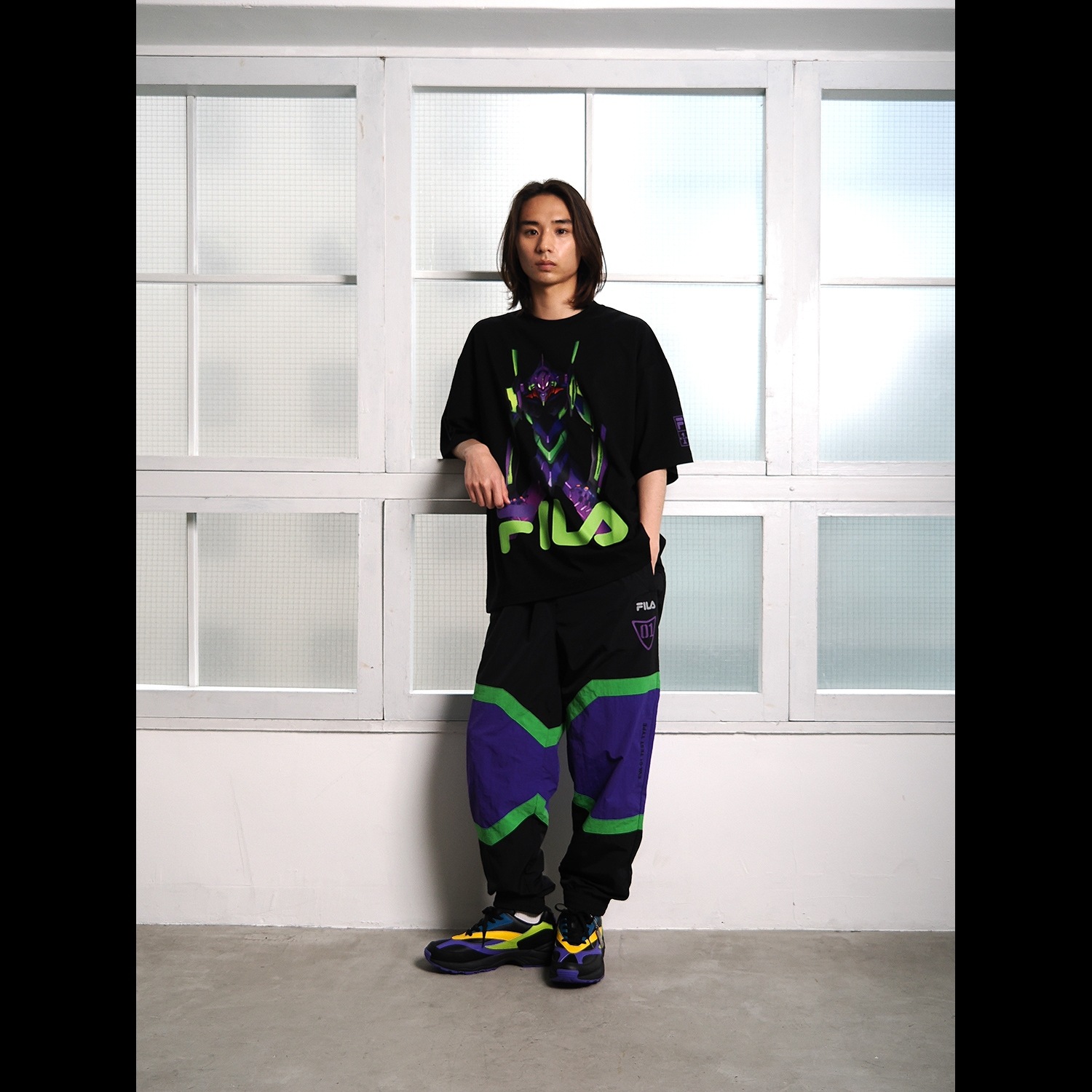 FILA TRACK PANTS EVANGELION LIMITED（EVA-01（BLACK））