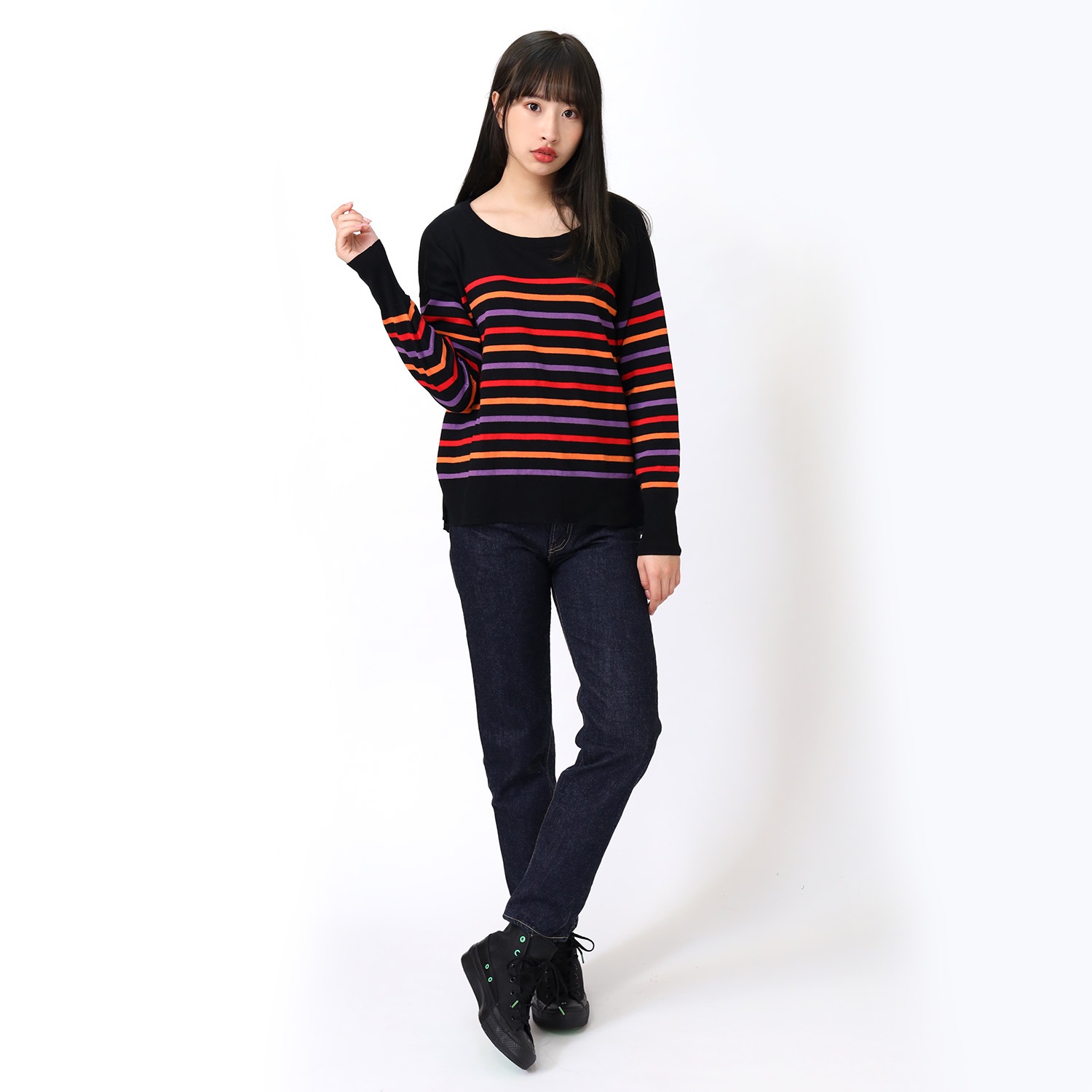 EVANGELION BORDER KNIT (REDYELLOWPURPLE)