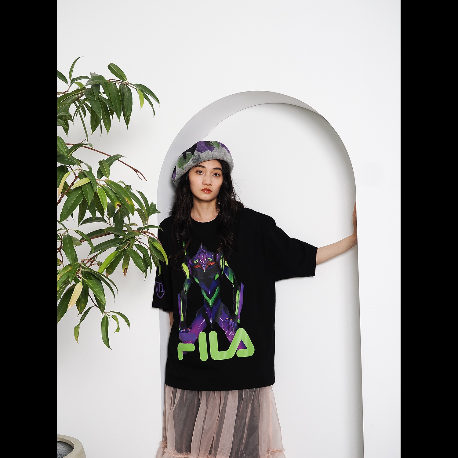 FILA GRAPHIC T-SHIRT EVANGELION LIMITED（EVA-01（BLACK））