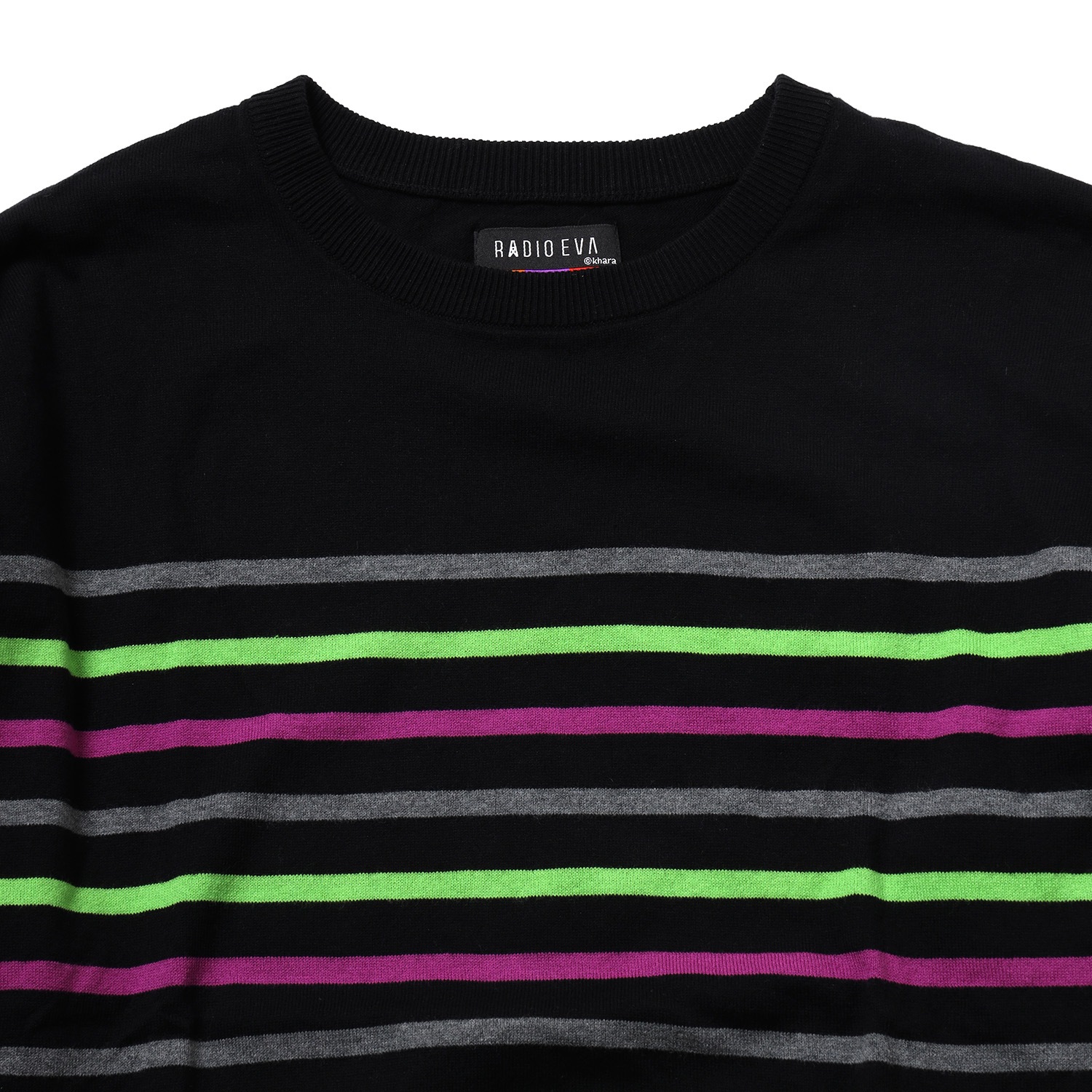 EVANGELION BORDER KNIT (GRAY×GREEN×PURPLE)