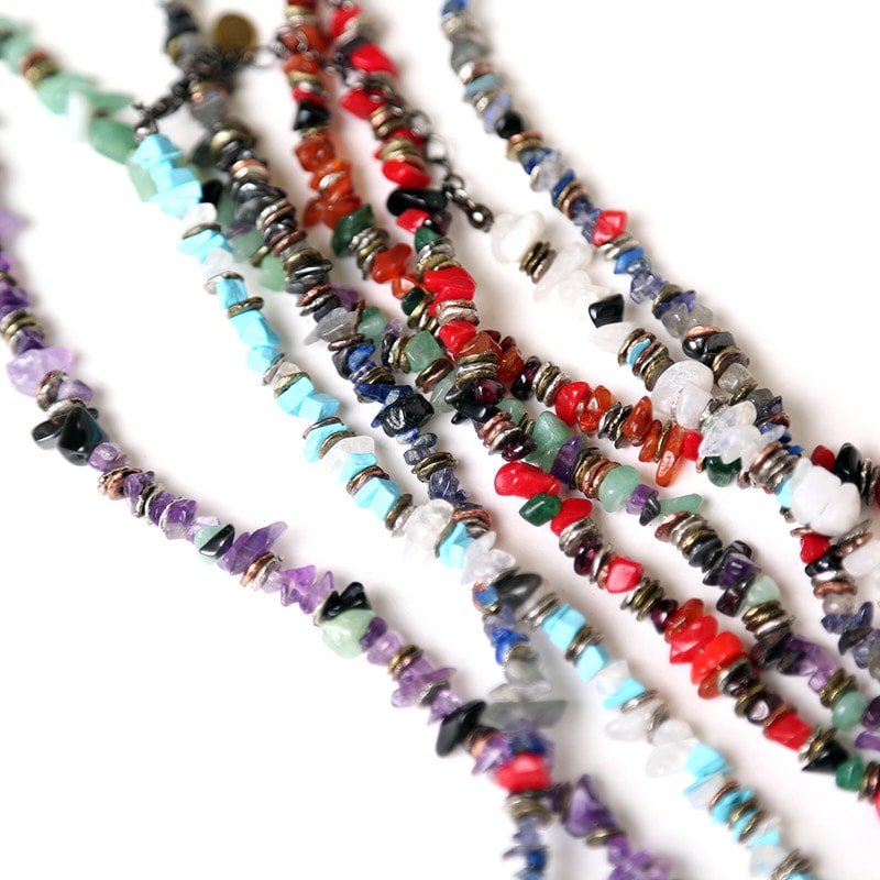 Pebble ＆ Metal Chip's Beads Cord (VIVIFY) (ネイビー（渚カヲル）)