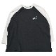 THE BEAST Embroidery Raglan Cutsew (CHARCOAL×WHITE)