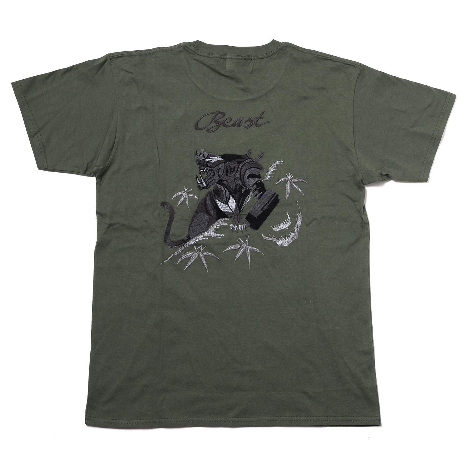 THE BEAST EMBROIDERY T-Shirt (OLIVE)