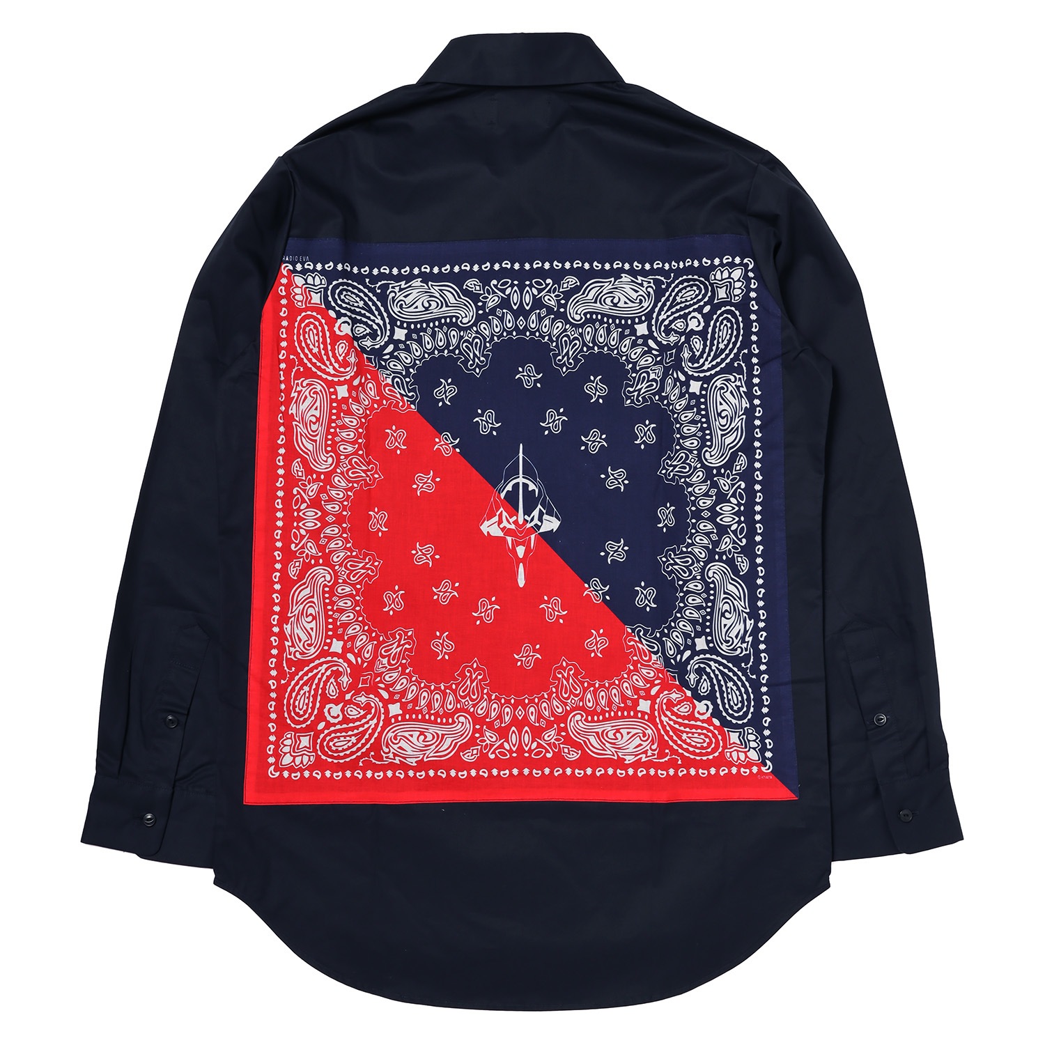 EVA-01 PAISLEYS 2TONE BANDANNA SHIRTS (NAVY)