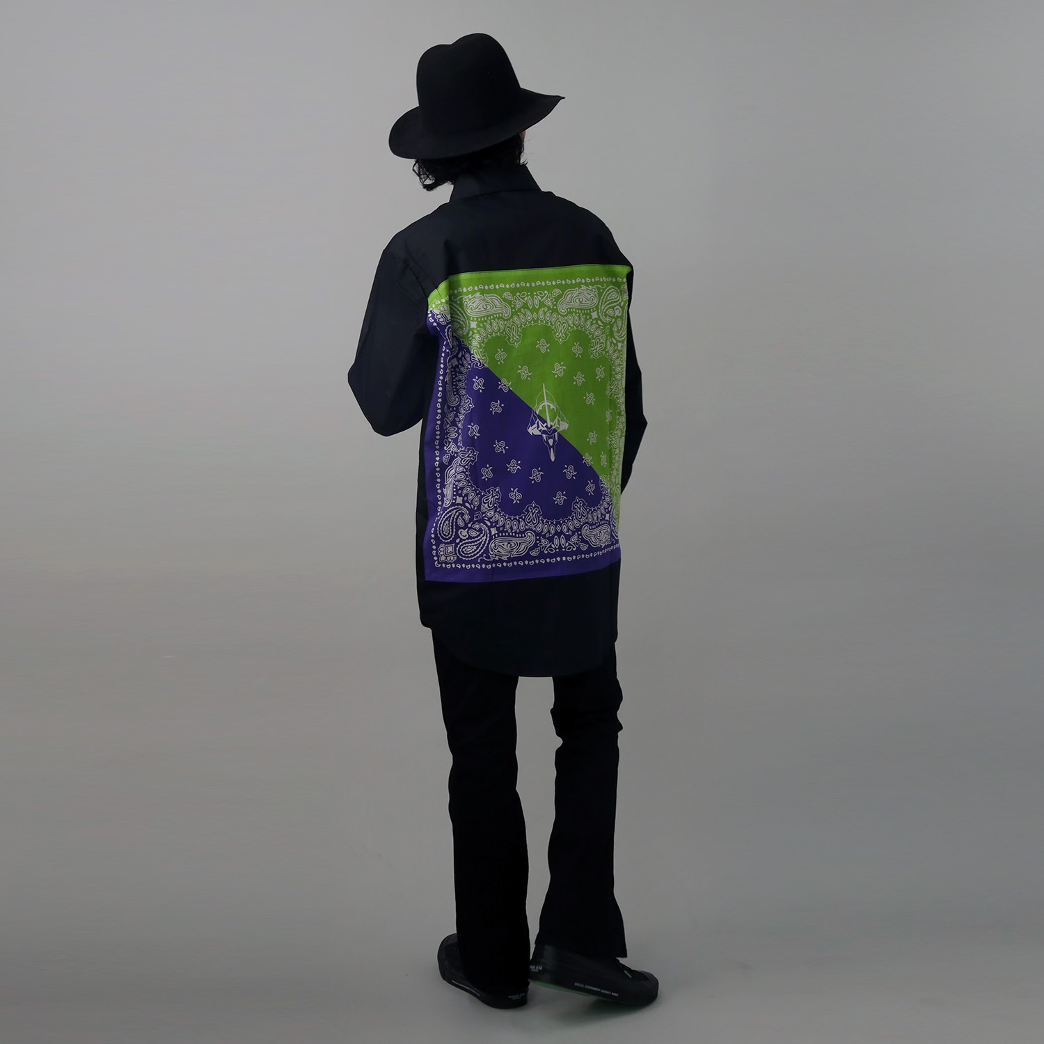 EVA-01 PAISLEYS 2TONE BANDANNA SHIRTS (YELLOW)