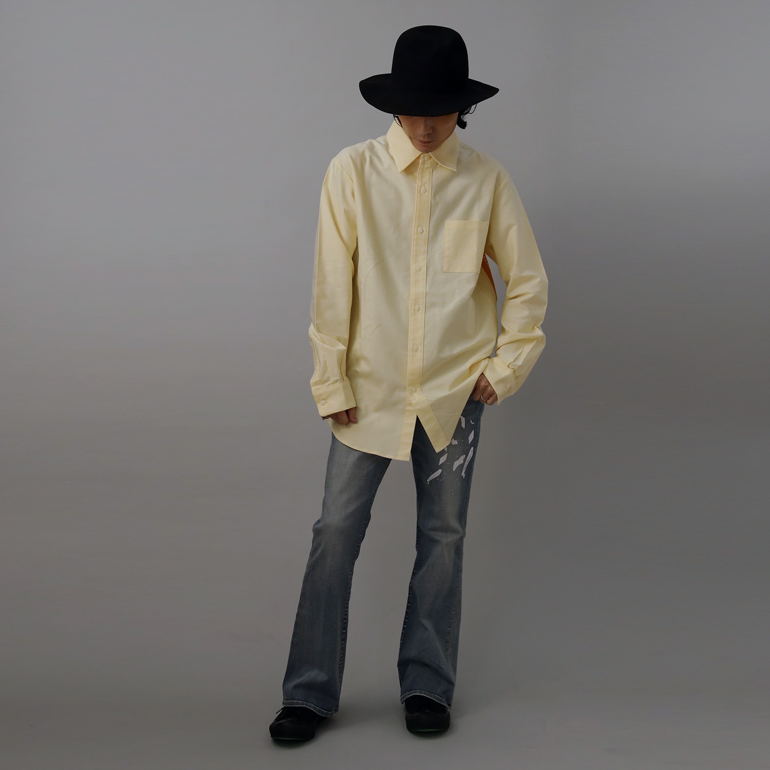 EVA-01 PAISLEYS 2TONE BANDANNA SHIRTS (YELLOW)