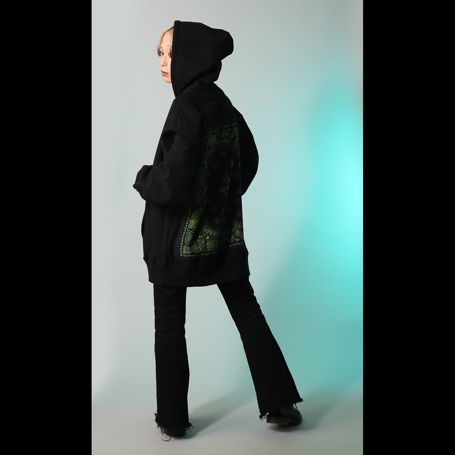 EVA-01 BANDANNA PARKA (BLACK×GREEN)