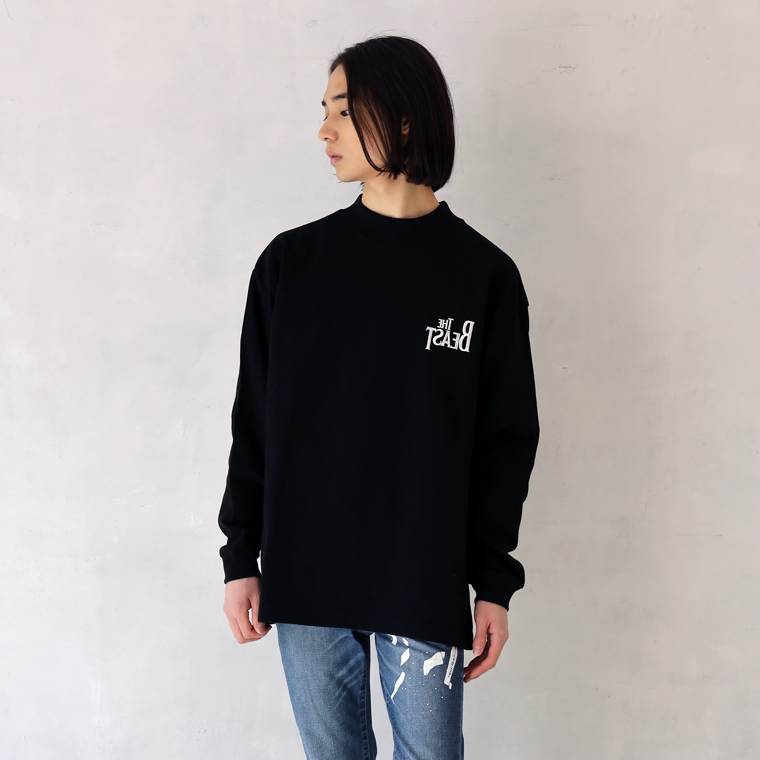 THE BEAST Mockneck Cutsew (BLACK)