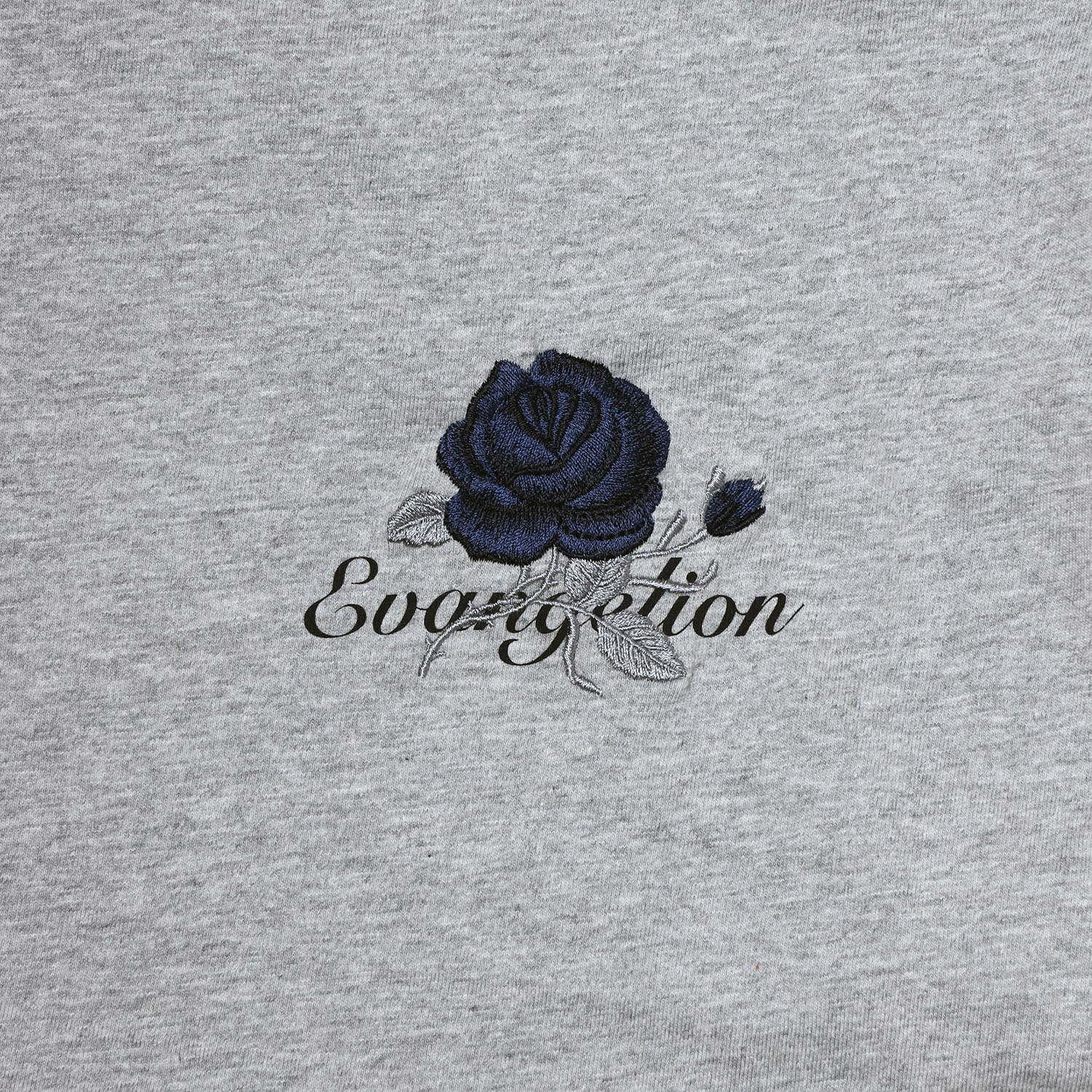 EVA-01 Flower Embroidery T-Shirt β (GRAY×NAVY)