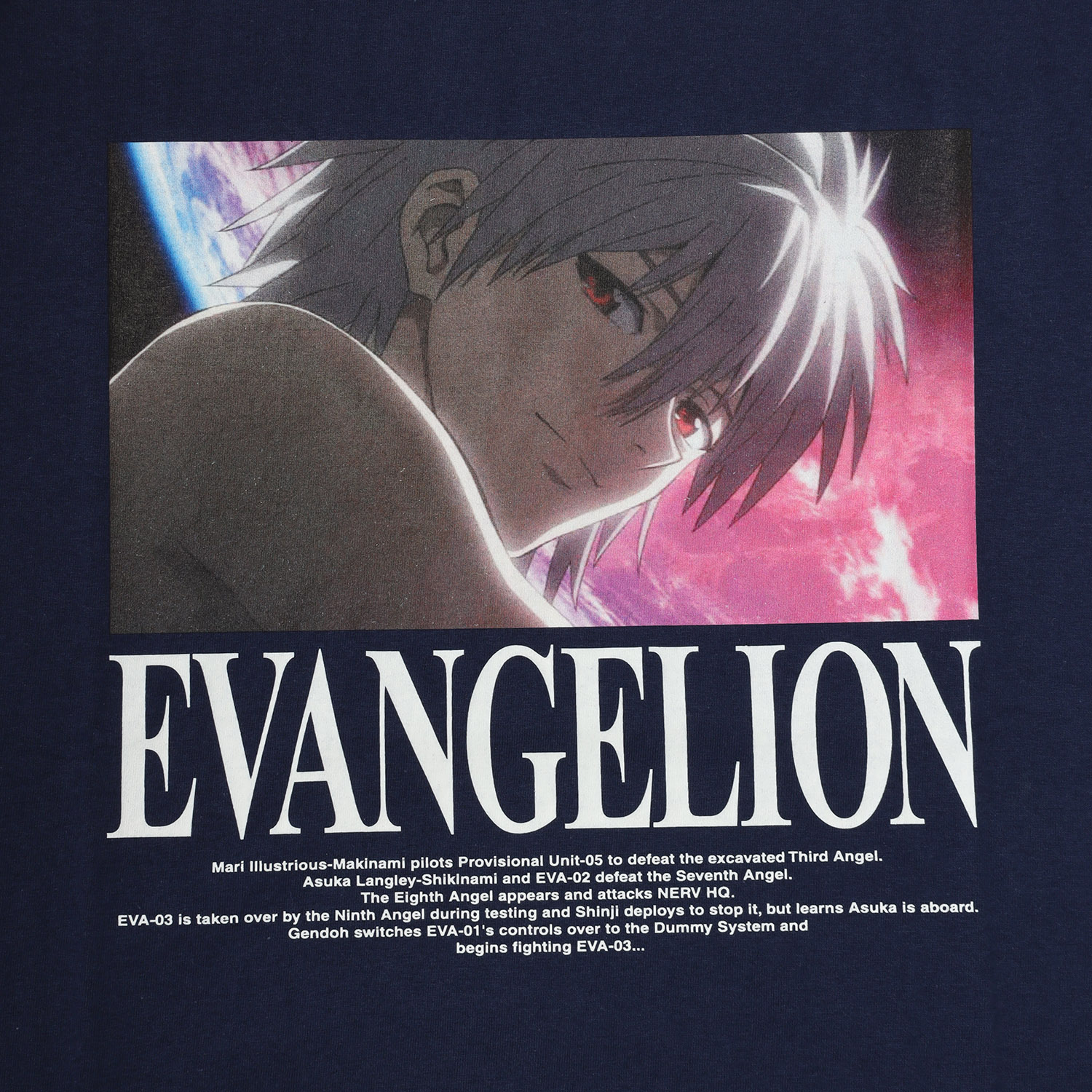EVANGELION MOVIE GRAPHIC T-Shirt by FRUIT OF THE LOOM（NAVY）