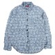 EVANGELION MONOGRAM JACQUARD DENIM SHIRT (INDIGO)