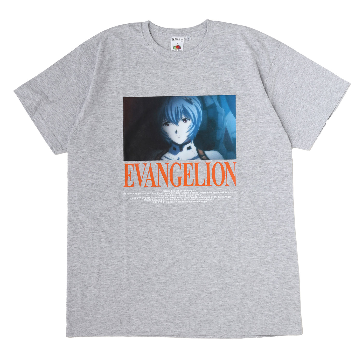 EVANGELION MOVIE GRAPHIC T-Shirt by FRUIT OF THE LOOM（GRAY）