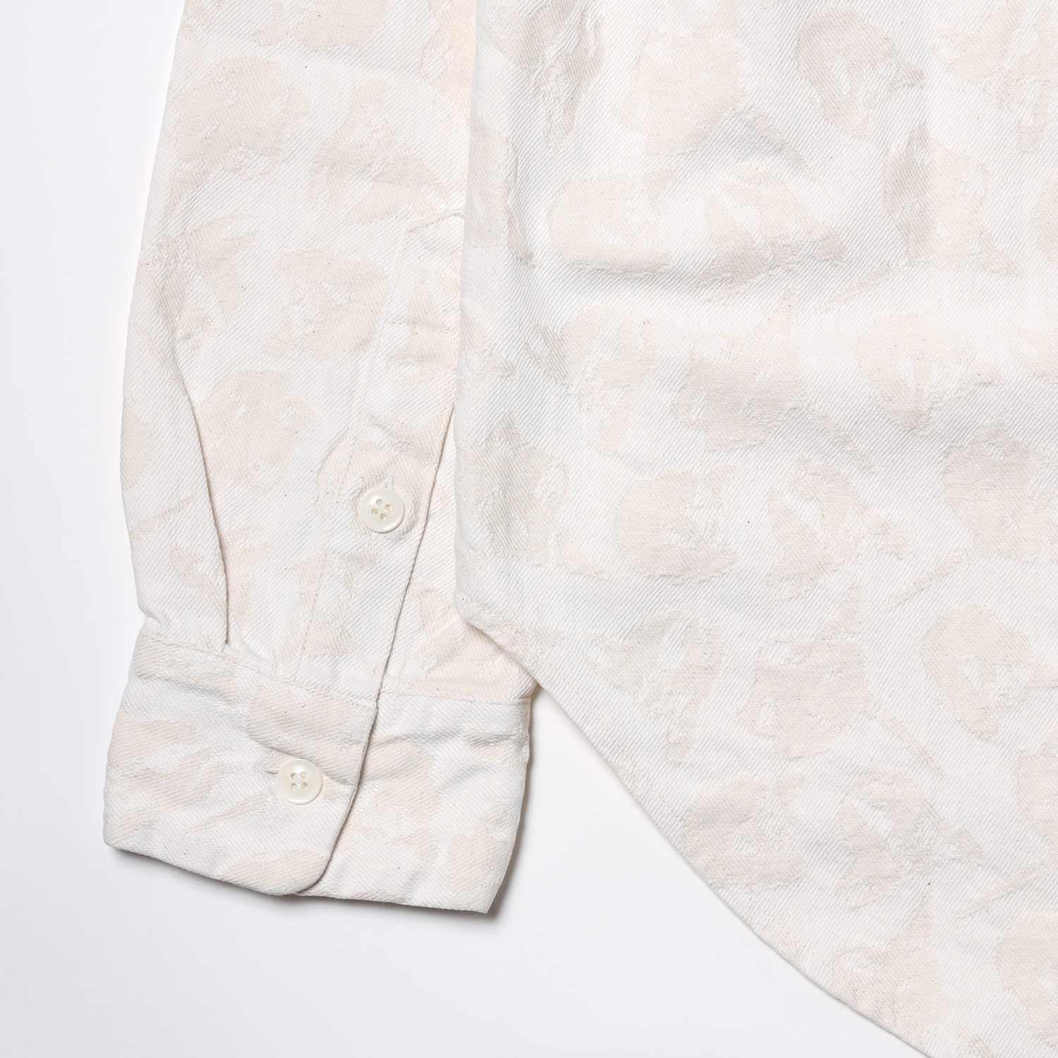 EVANGELION MONOGRAM JACQUARD DENIM SHIRT (WHITE)