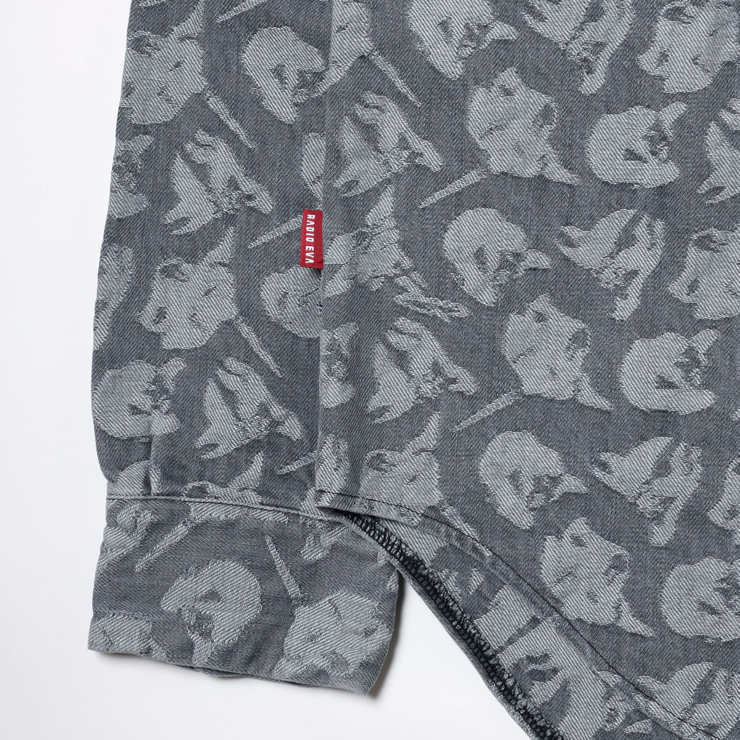 EVANGELION MONOGRAM JACQUARD DENIM SHIRT (BLACK)