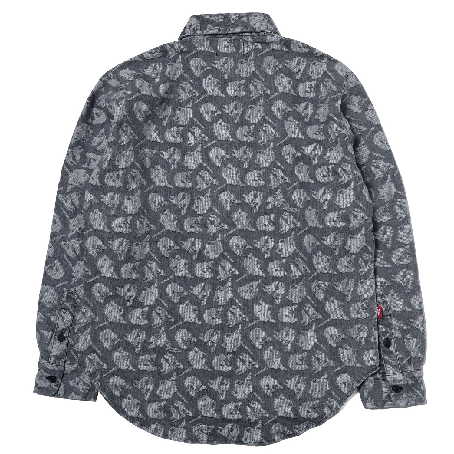 EVANGELION MONOGRAM JACQUARD DENIM SHIRT (BLACK)