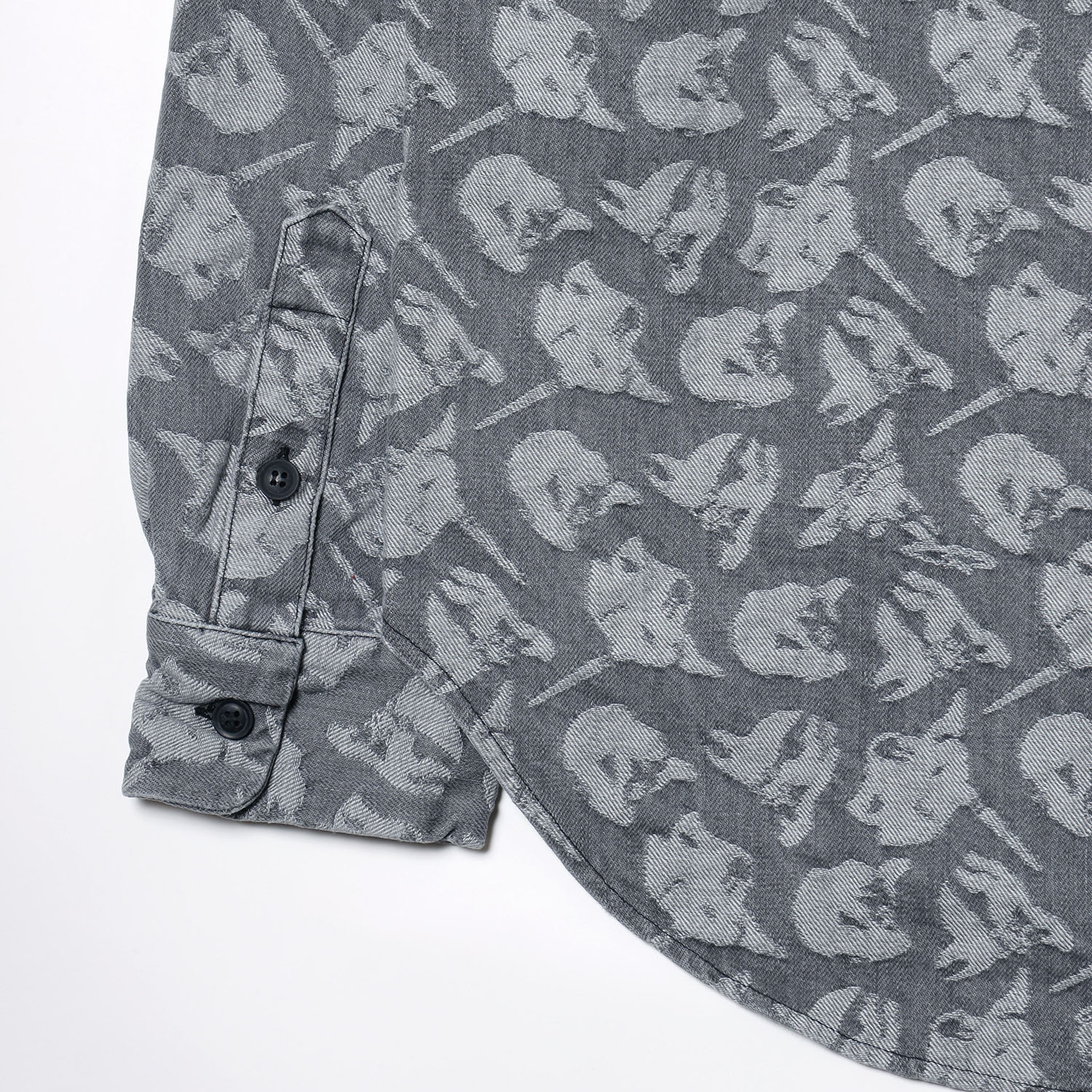 EVANGELION MONOGRAM JACQUARD DENIM SHIRT (BLACK)