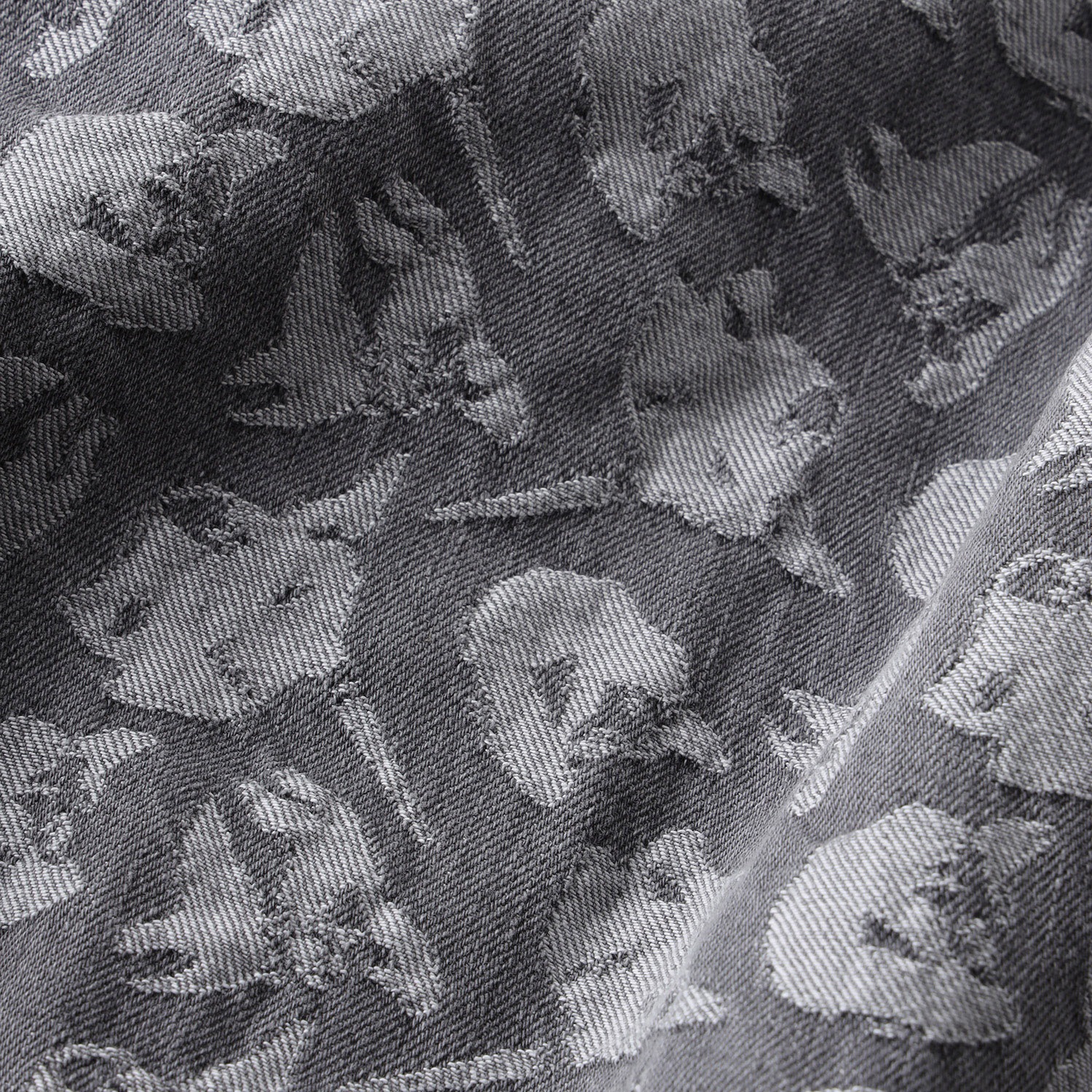 EVANGELION MONOGRAM JACQUARD DENIM SHIRT (BLACK)