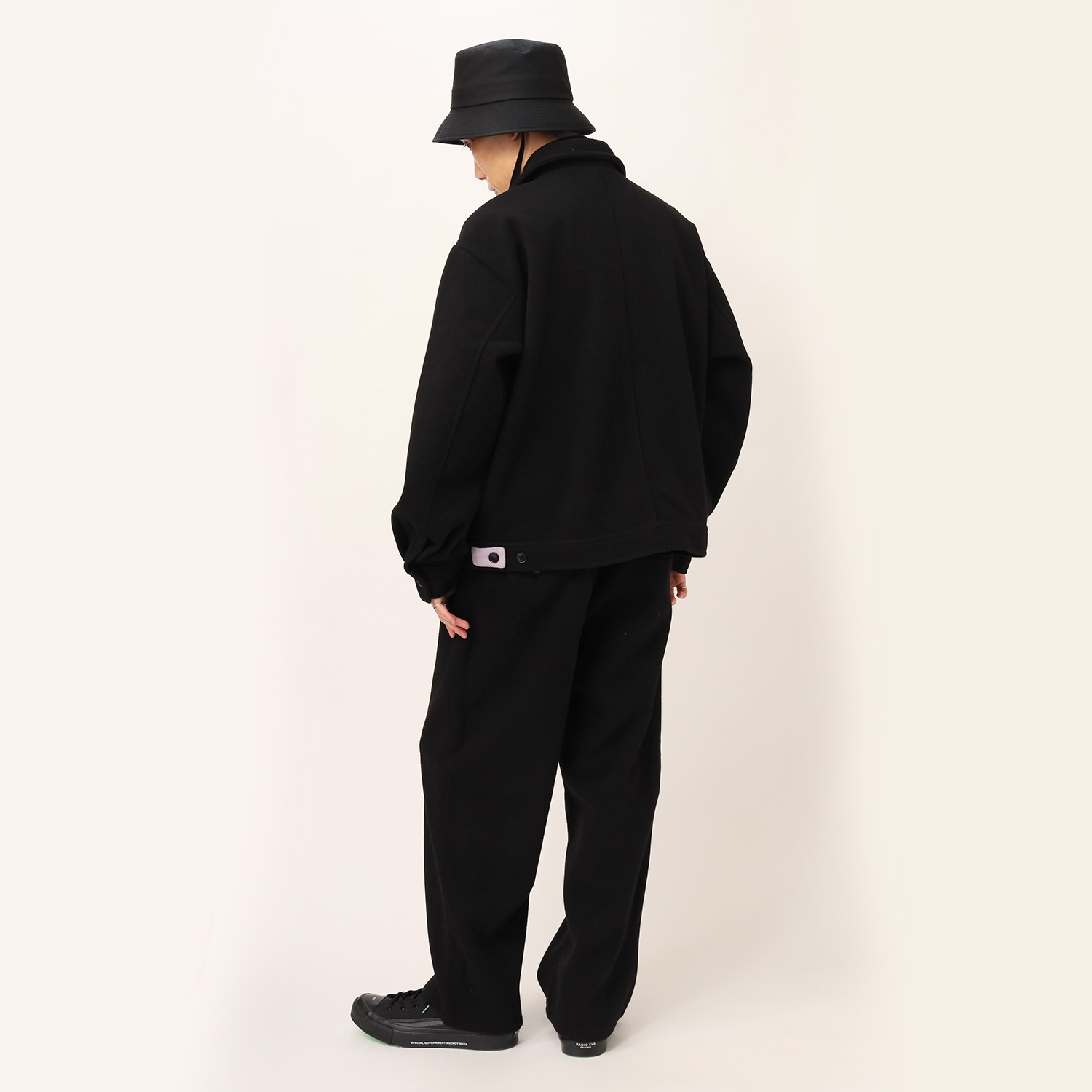 RADIO EVA Tapered Wide Pants (BLACK)