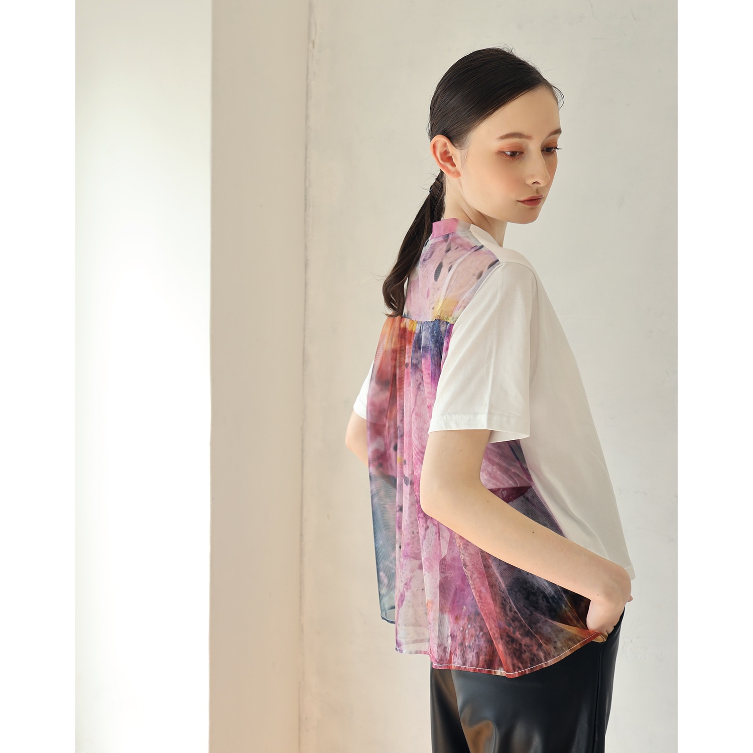 EVANGELION Graffiti Sheer Shirt by Cigarette-burns (NAVY(Mark.06))